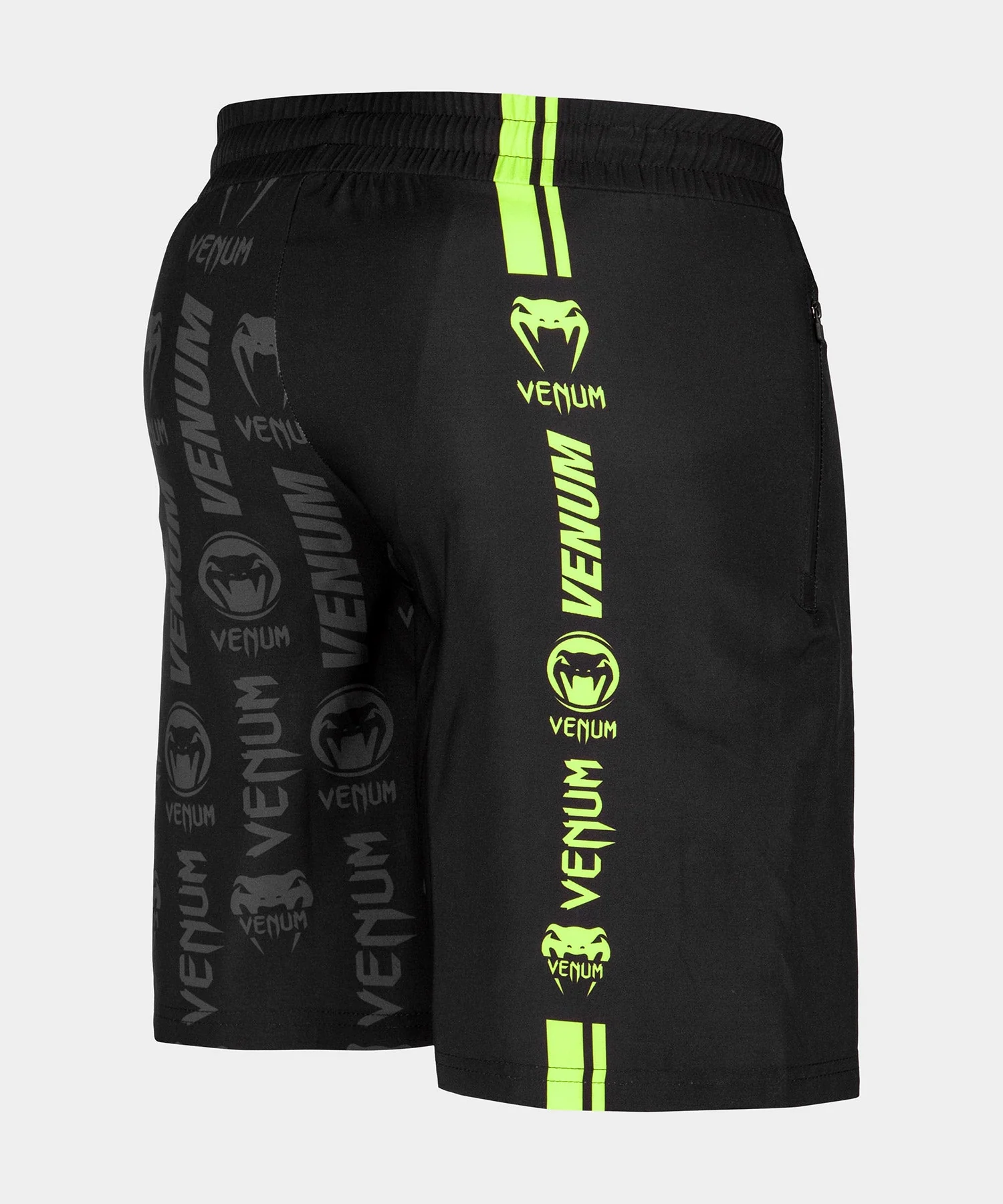 Venum Logos Training Shorts - Black/Neo Yellow - Image 3