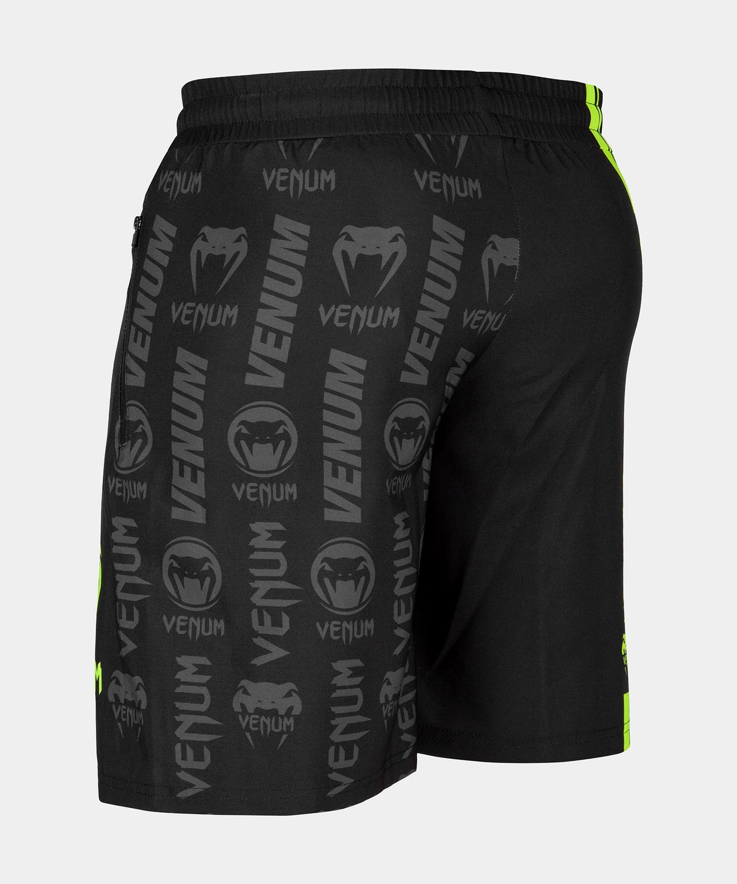 Venum Logos Training Shorts - Black/Neo Yellow - Image 4