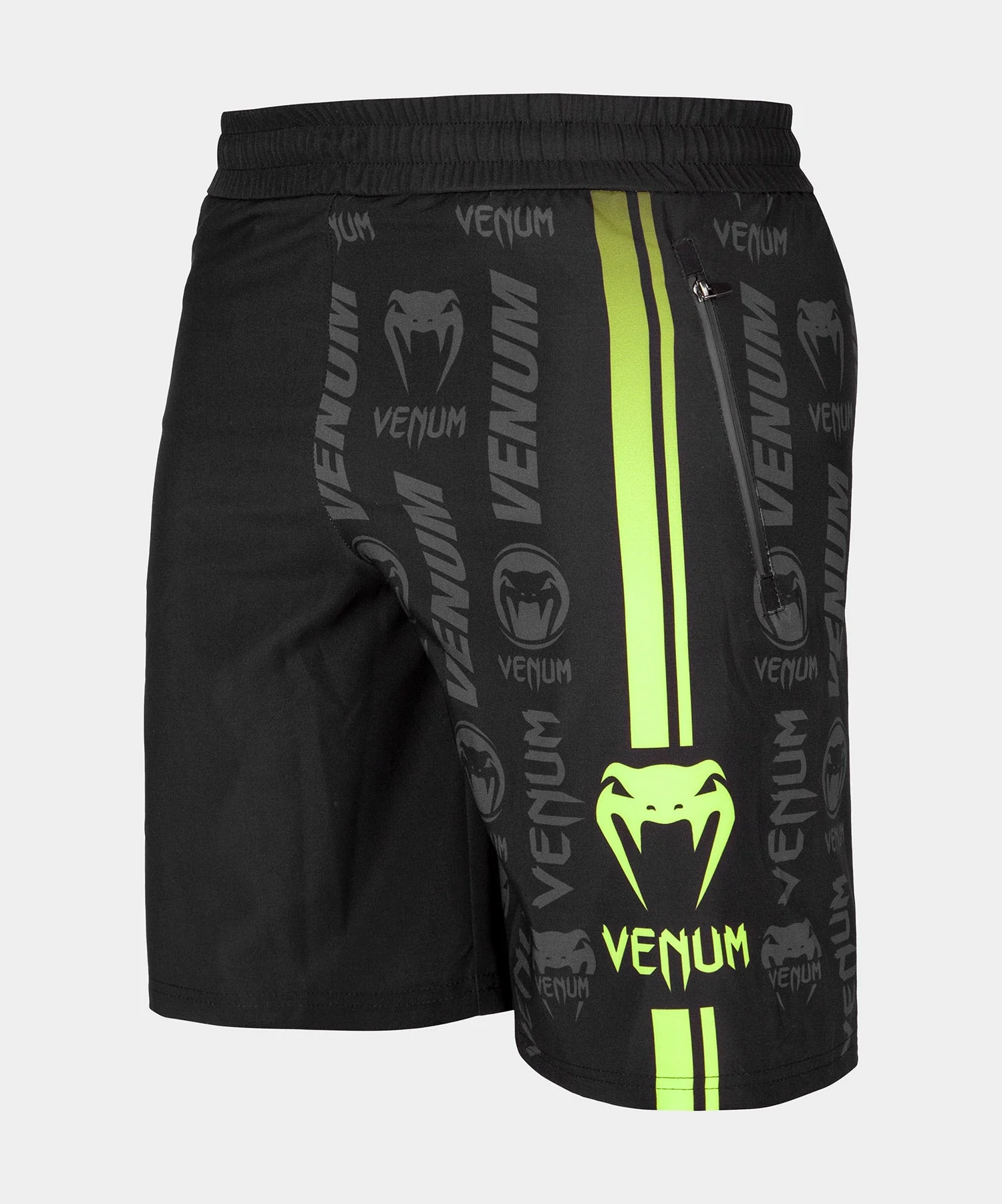Venum Logos Training Shorts - Black/Neo Yellow - Image 8