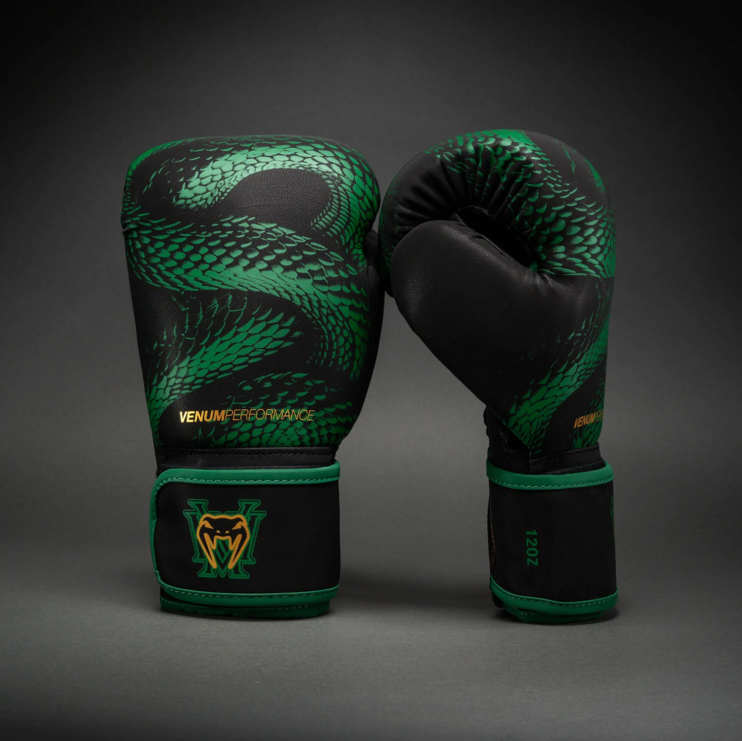 Venum Matupa Boxing Gloves - Black/Green/Gold - Image 2