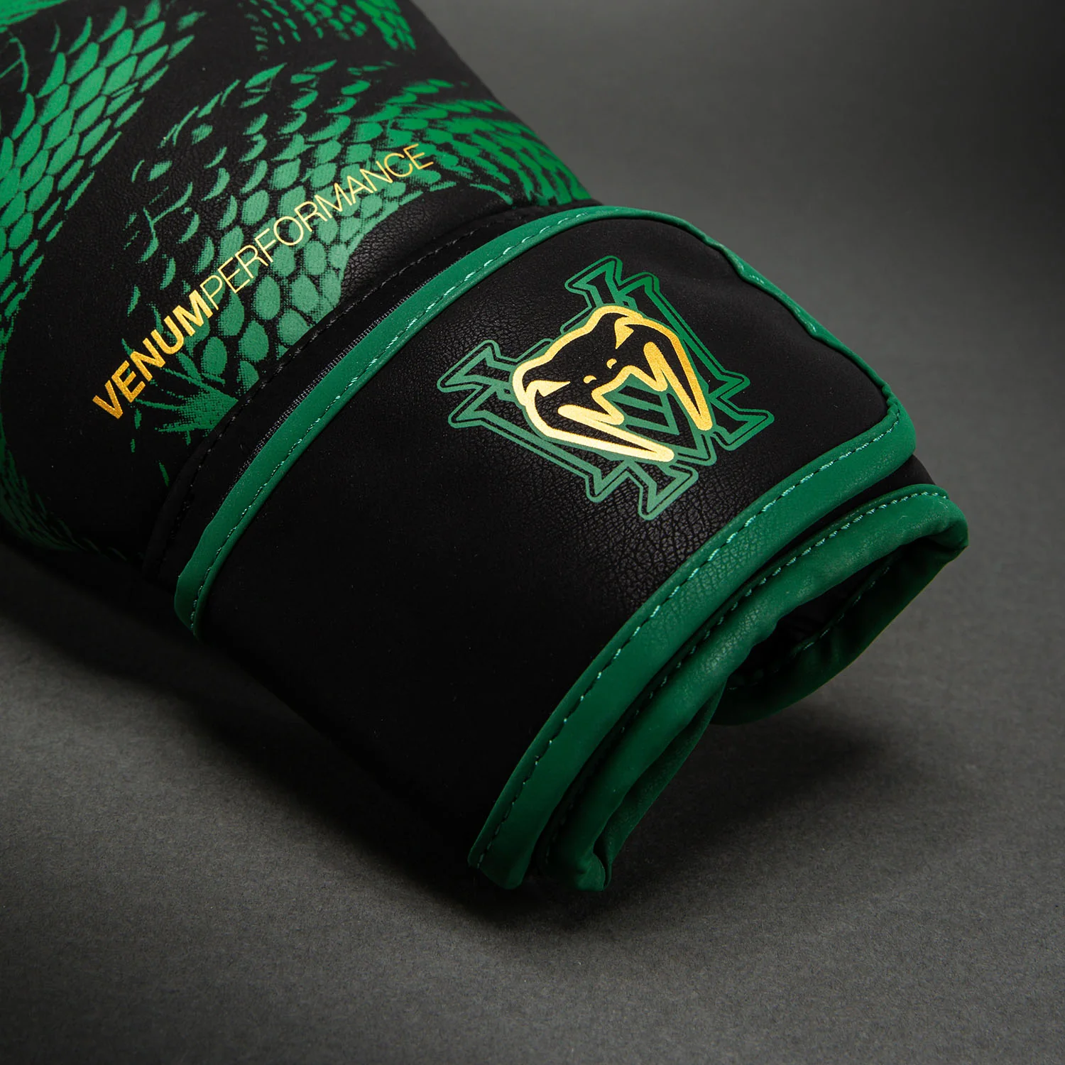 Venum Matupa Boxing Gloves - Black/Green/Gold - Image 4