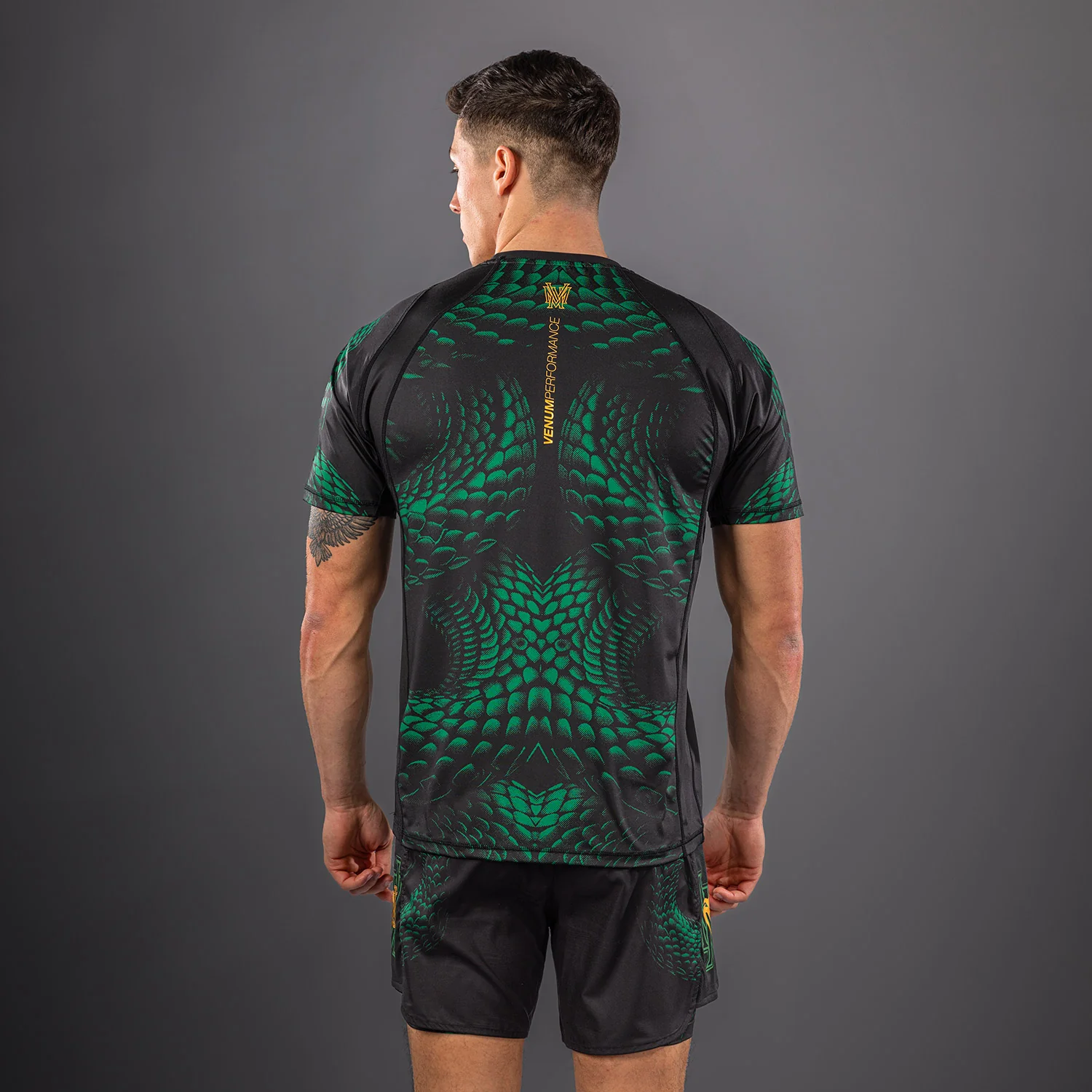 Venum Matupa Dry Tech T-Shirt - Black/Green/Gold - Image 4