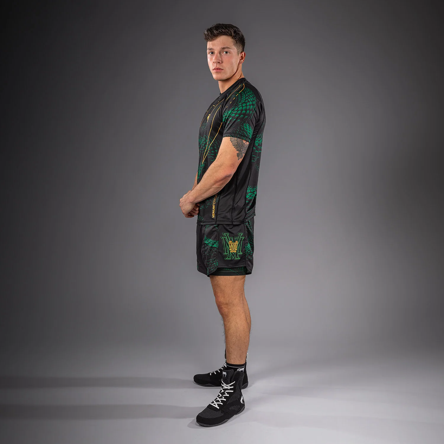 Venum Matupa Dry Tech T-Shirt - Black/Green/Gold - Image 7