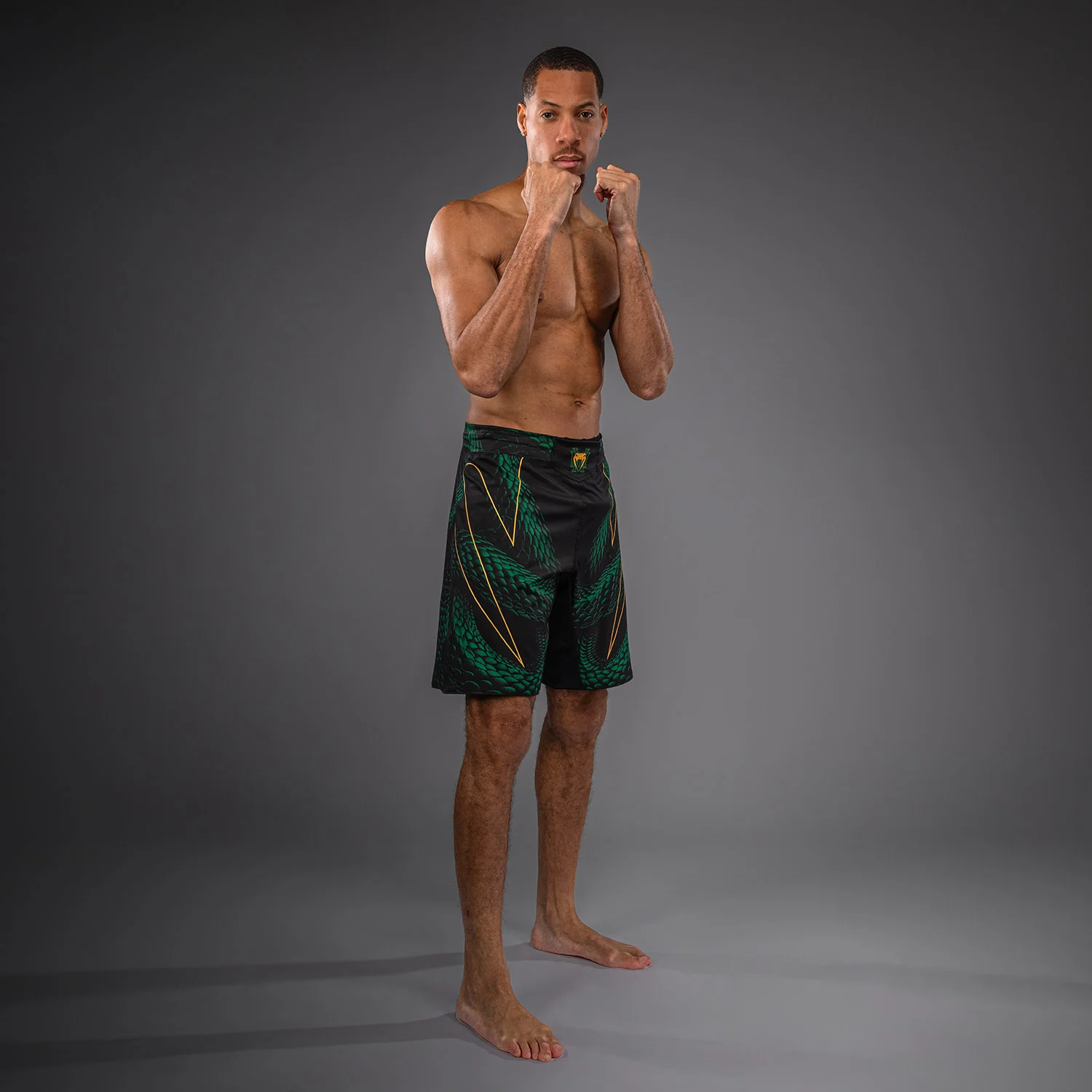 Venum Matupa Fightshorts - Black/Green/Gold - Image 5