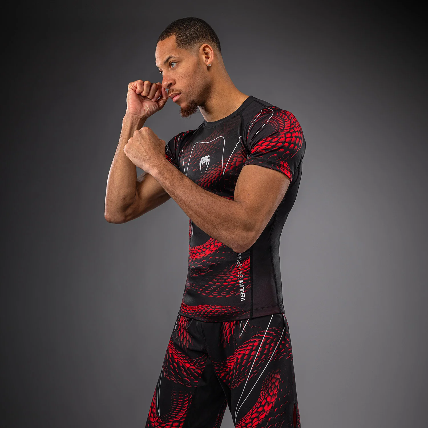 Venum Matupa Short Sleeve Rashguard - Black/Red/Silver - Image 4