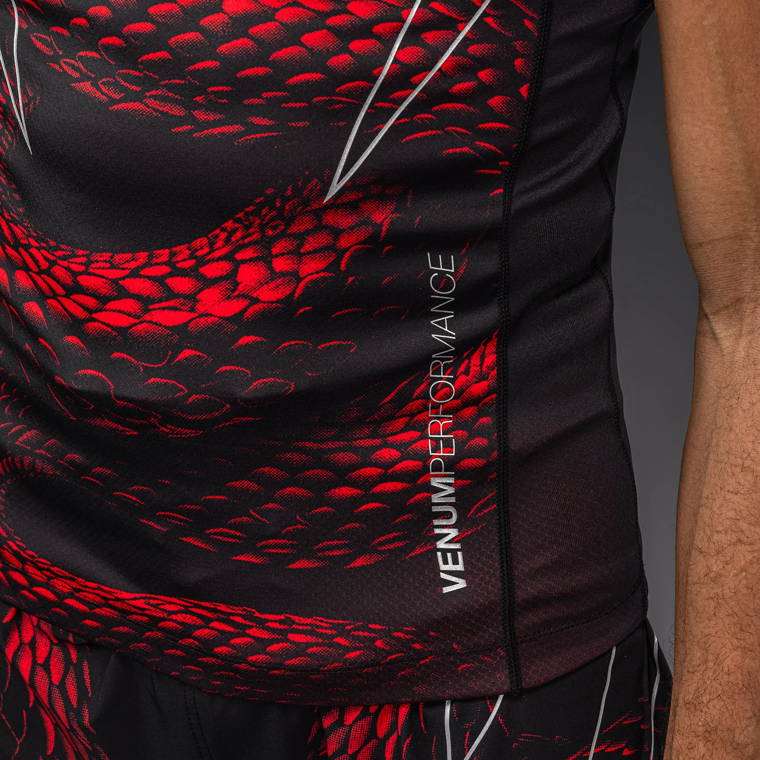 Venum Matupa Short Sleeve Rashguard - Black/Red/Silver - Image 6
