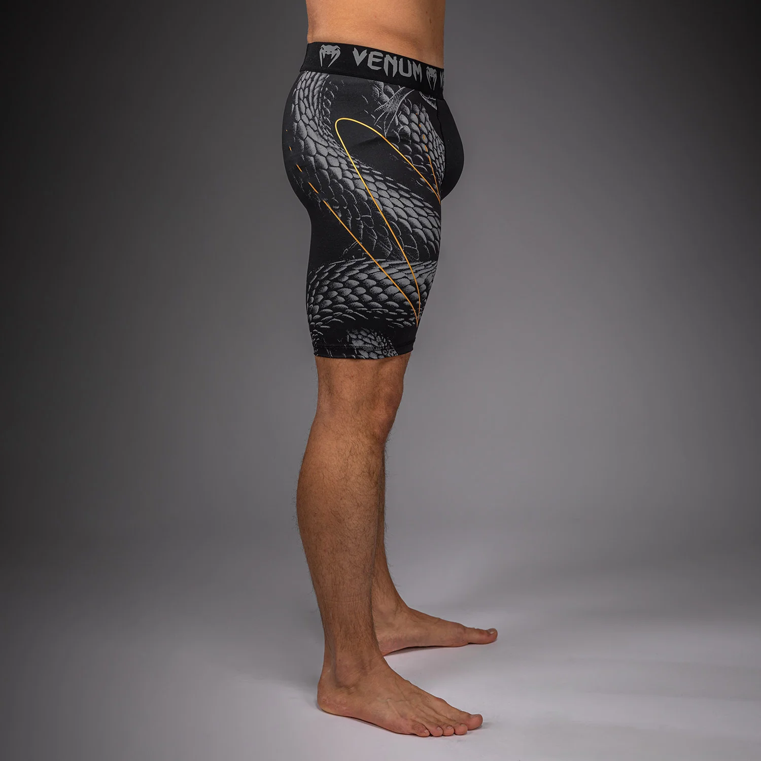 Venum Matupa Vale Tudo Shorts - Black/Grey/Gold - Image 3