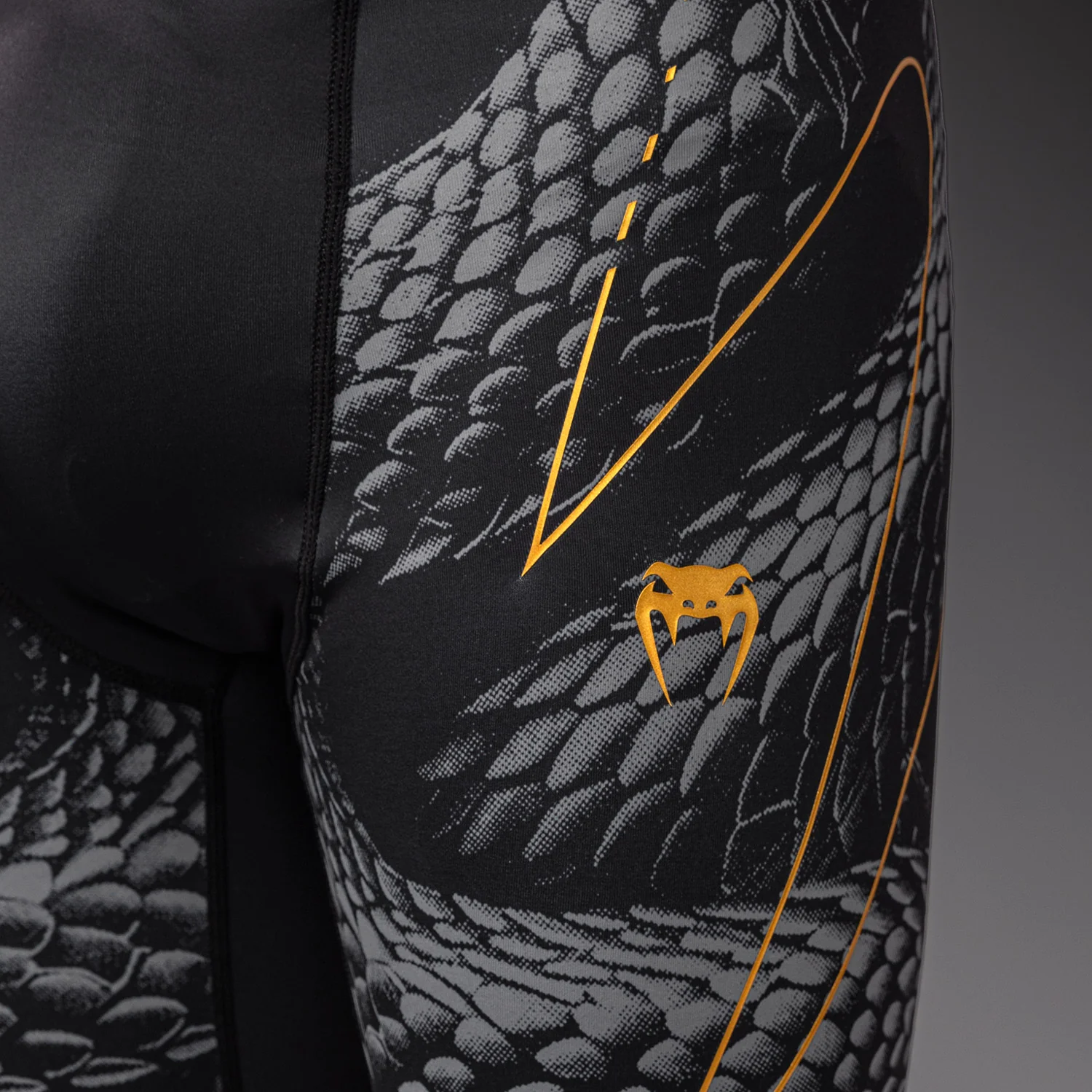 Venum Matupa Vale Tudo Shorts - Black/Grey/Gold - Image 5