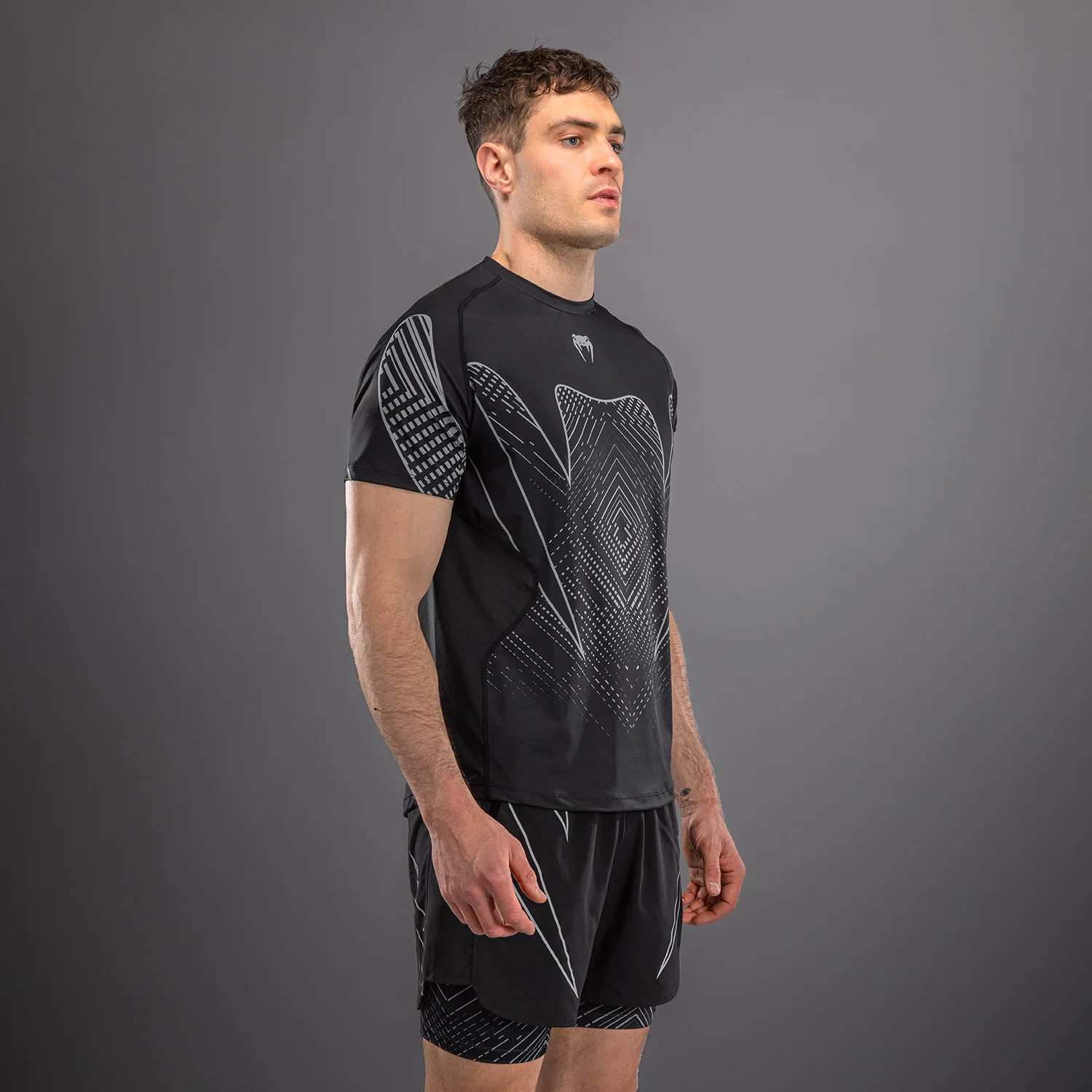 Venum Midnight Fury Dry-Tech T-Shirt - Black/Grey/Silver - Image 3