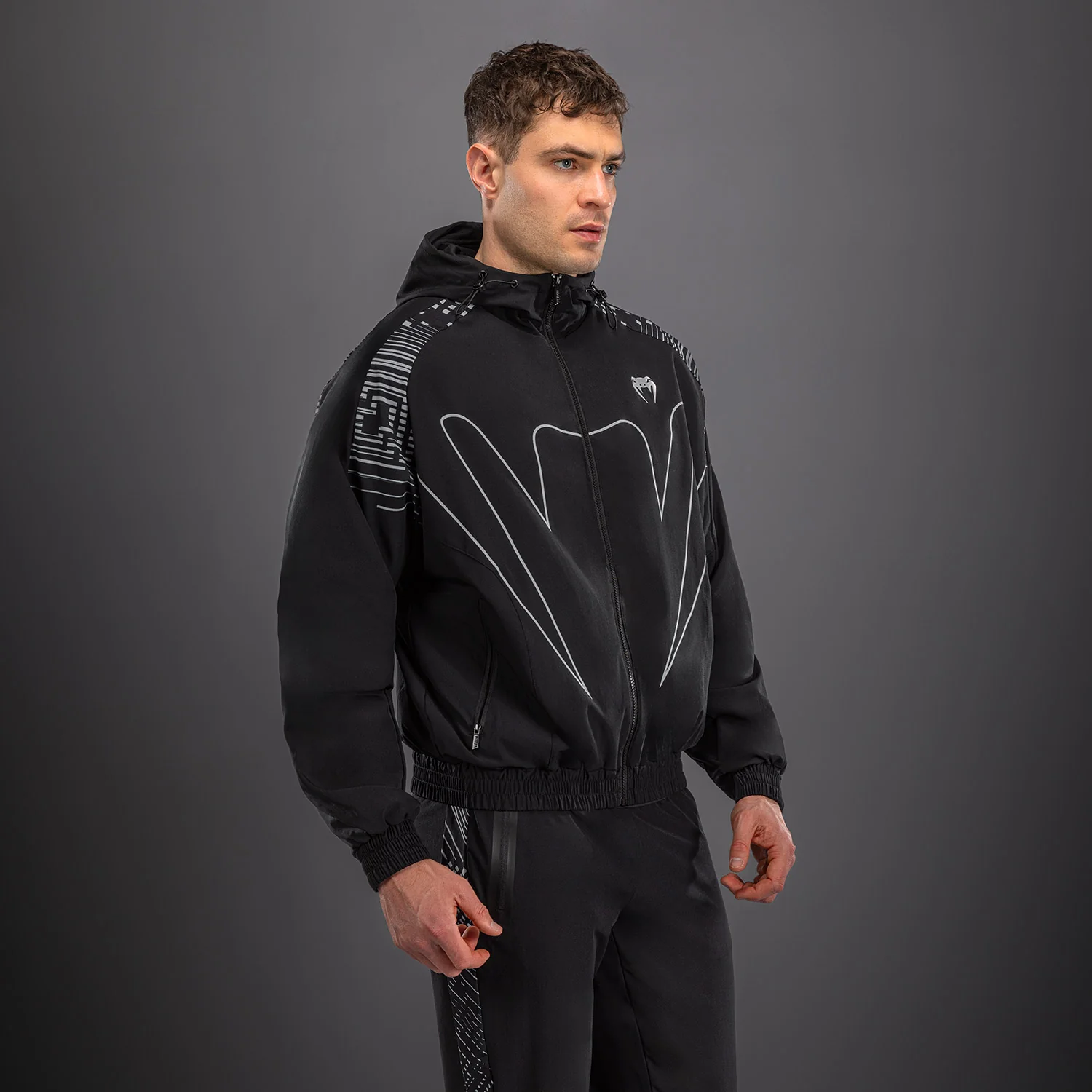 Venum Midnight Fury Track Jacket - Black/Grey/Silver - Image 4
