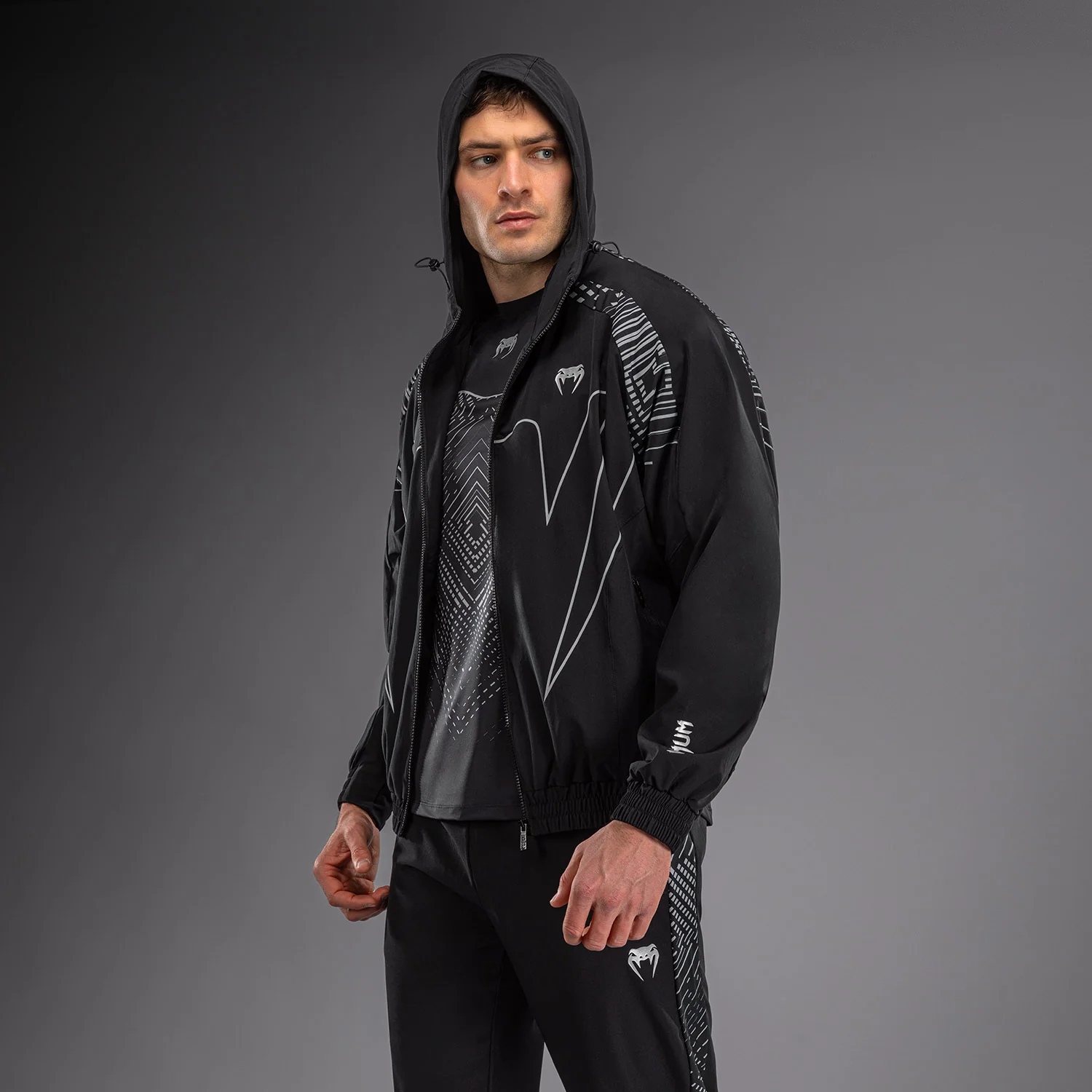 Venum Midnight Fury Track Jacket - Black/Grey/Silver - Image 5