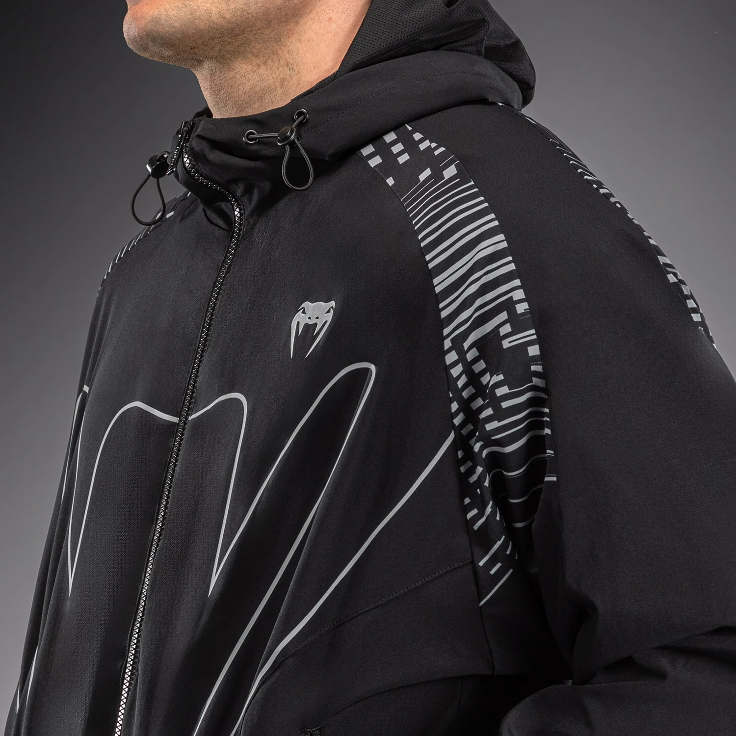 Venum Midnight Fury Track Jacket - Black/Grey/Silver - Image 7