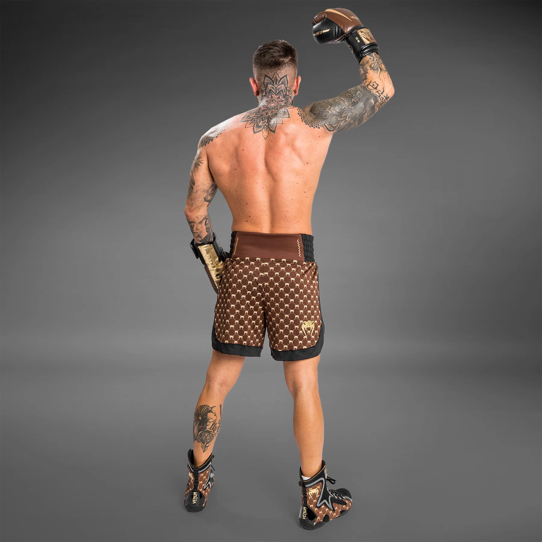 Venum Monogram Boxing Short - Black/Brown - Image 5