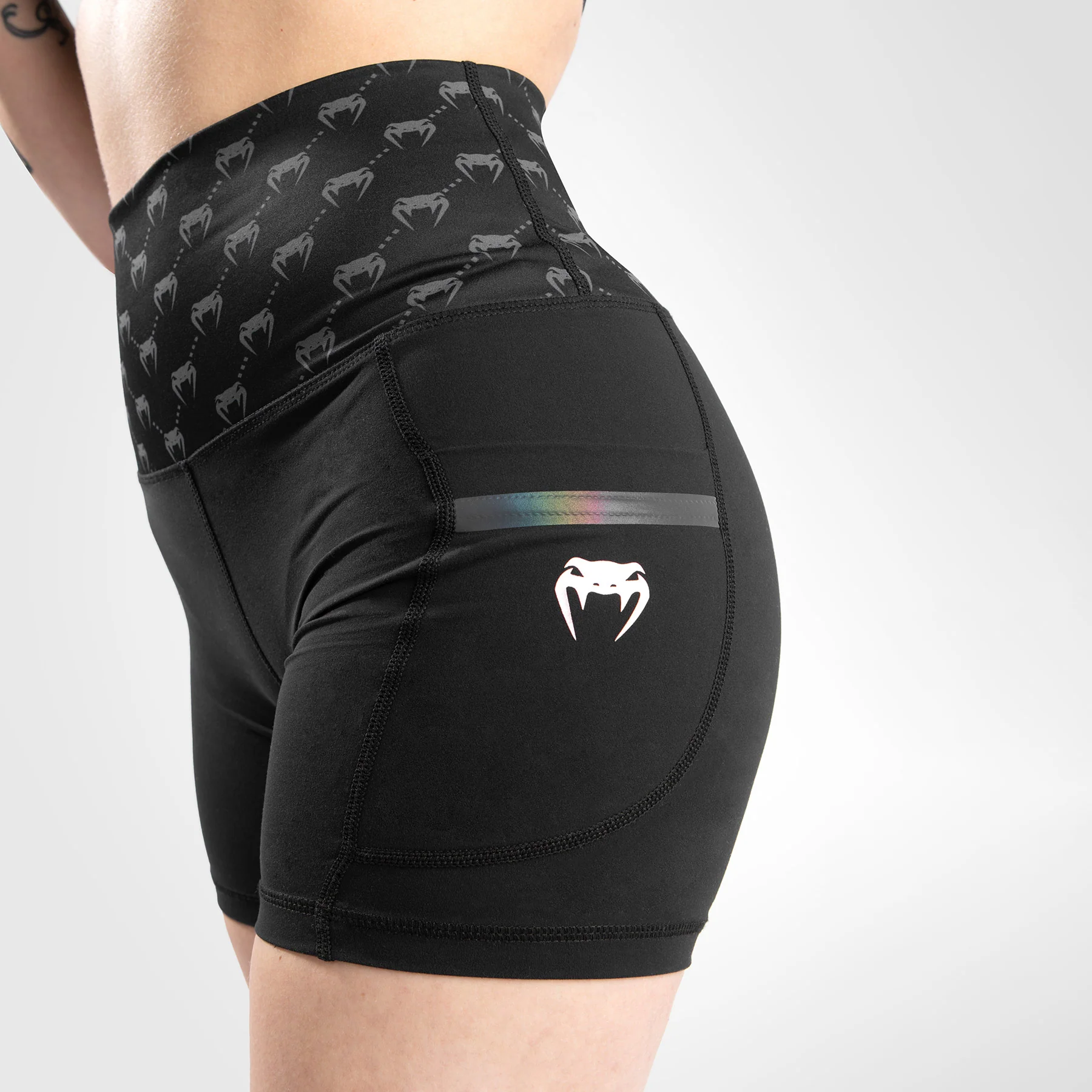 Venum Monogram Compression Shorts - For Women - Black/Pink Gold - Image 3