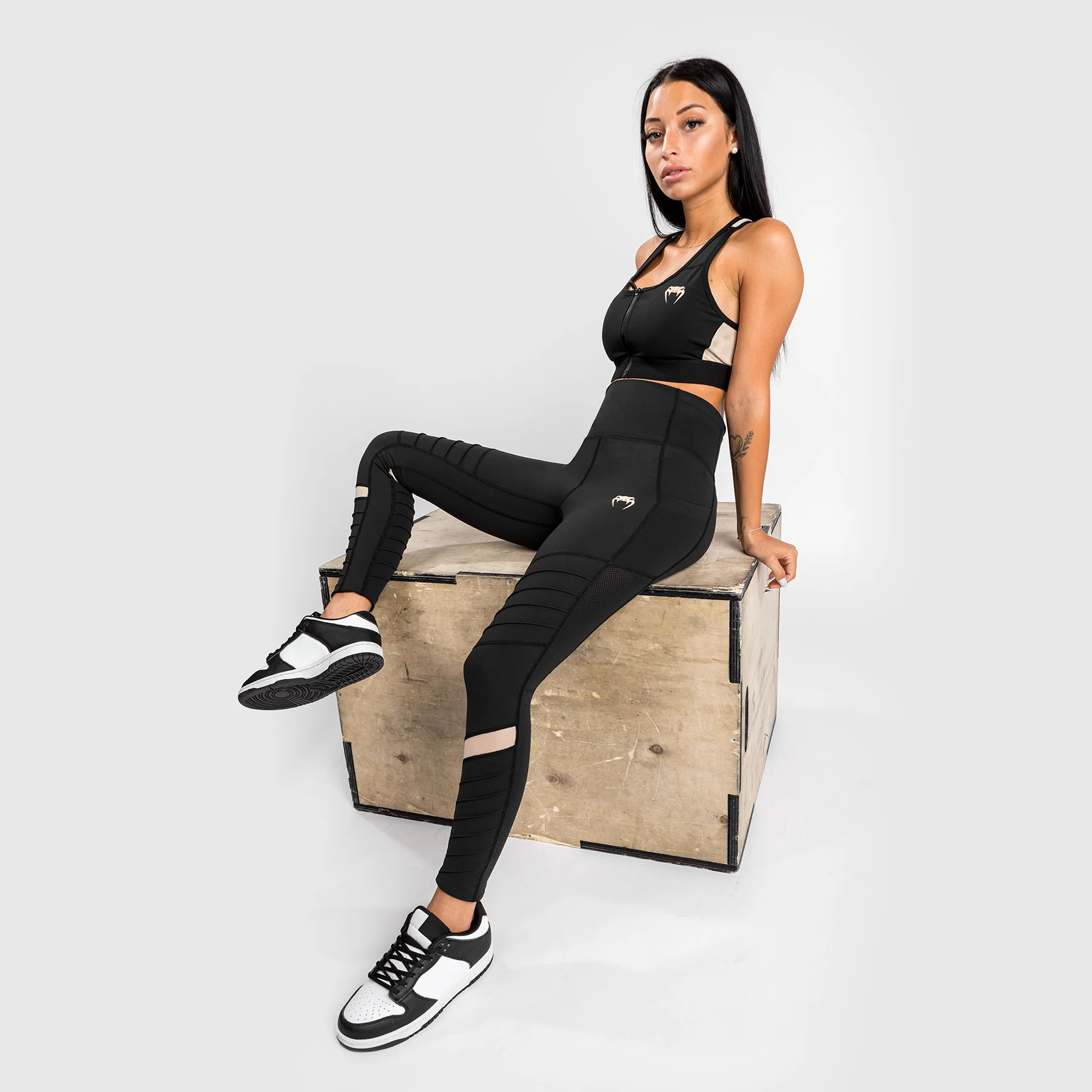 Venum Moto Leggings 7/8 - For Women - Black/Sand - Image 3