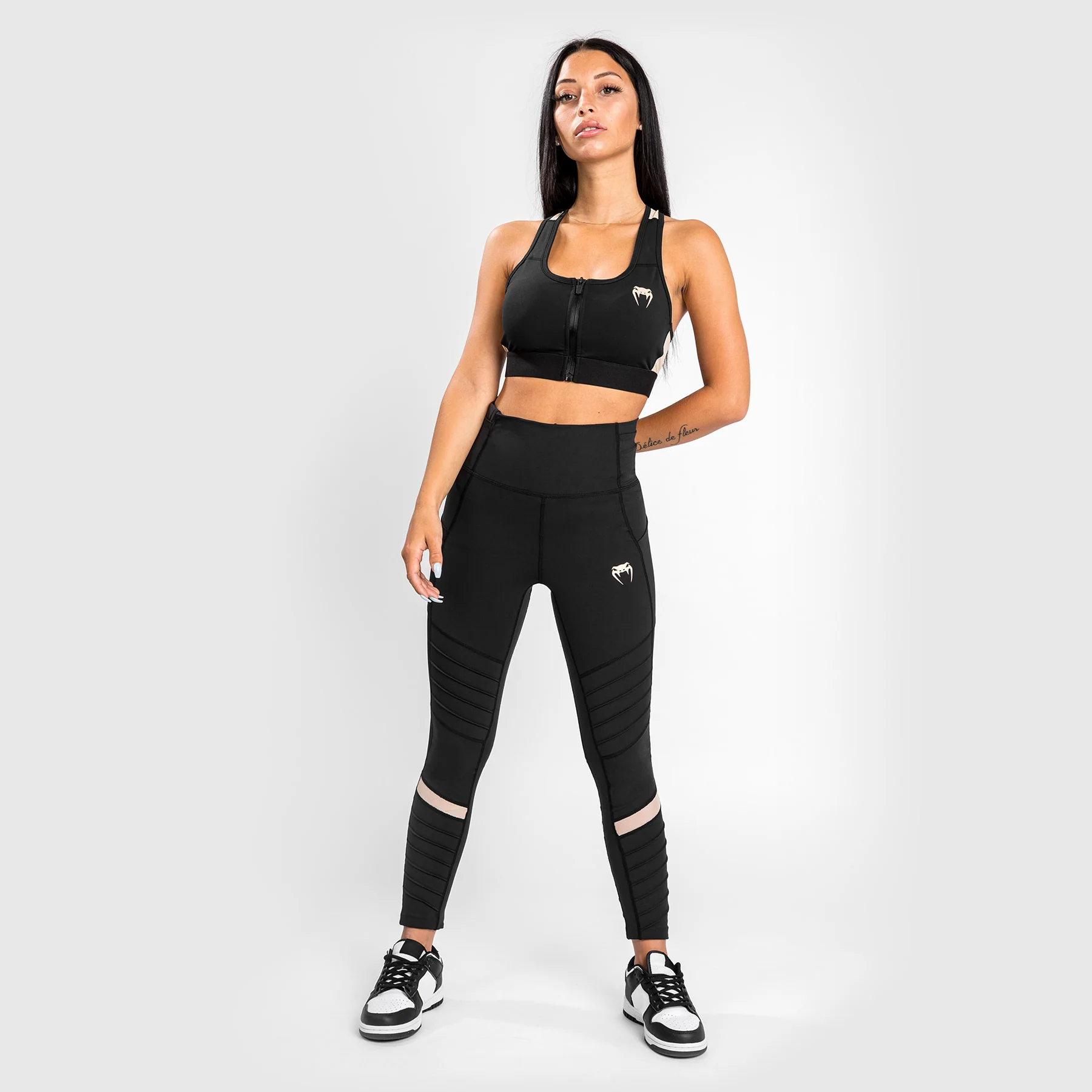 Venum Moto Leggings 7/8 - For Women - Black/Sand - Image 4
