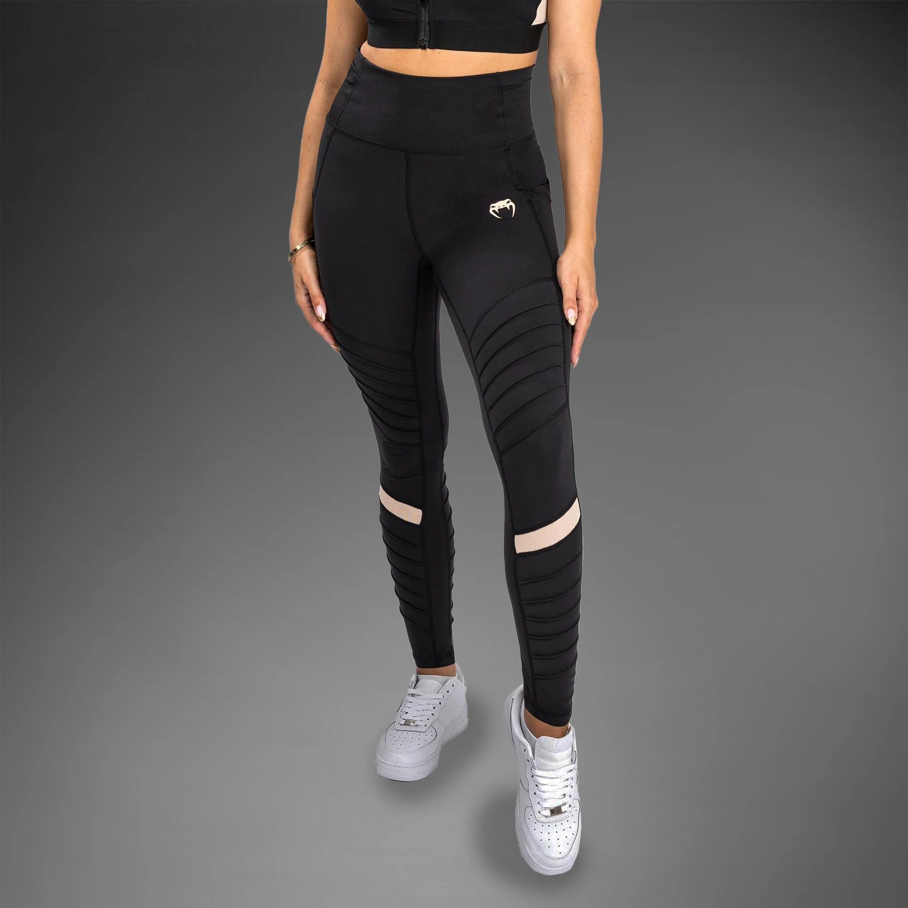 Venum Moto Leggings - For Women - Black/Sand