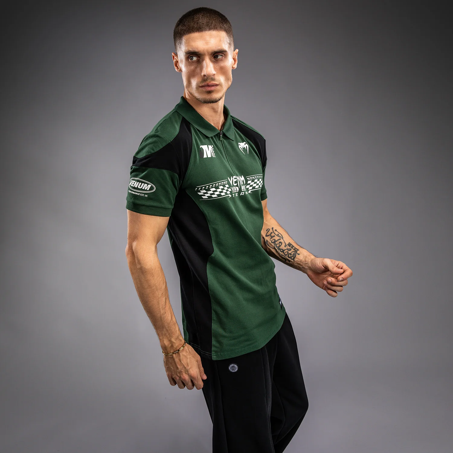 Venum Motorsport Cotton Polo - Deep Forest - Image 3