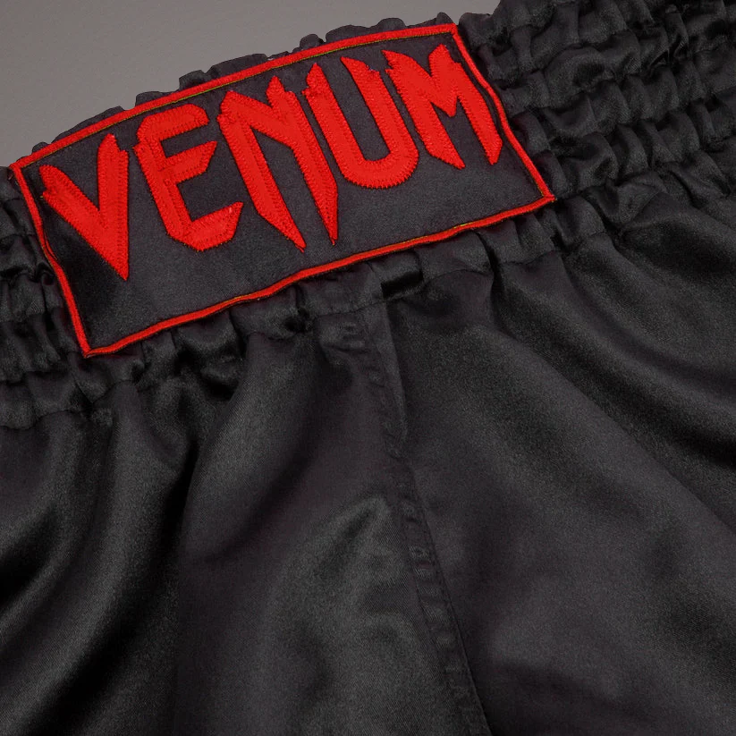 Venum Classic Muay Thai Short - Black/Red - Image 3