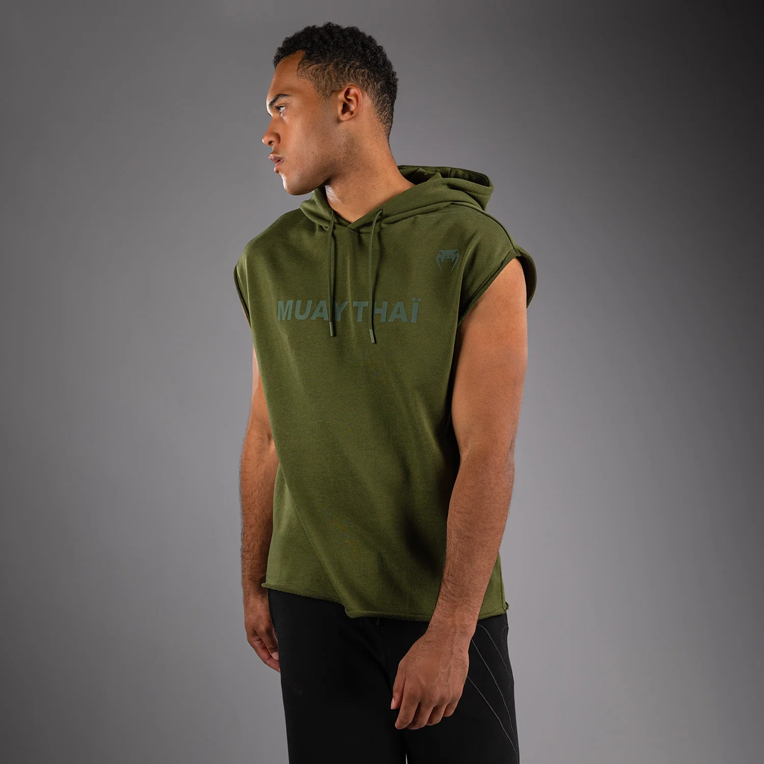 Venum Muay Thai VT Sleeveless Hoodie - Military Green - Image 2