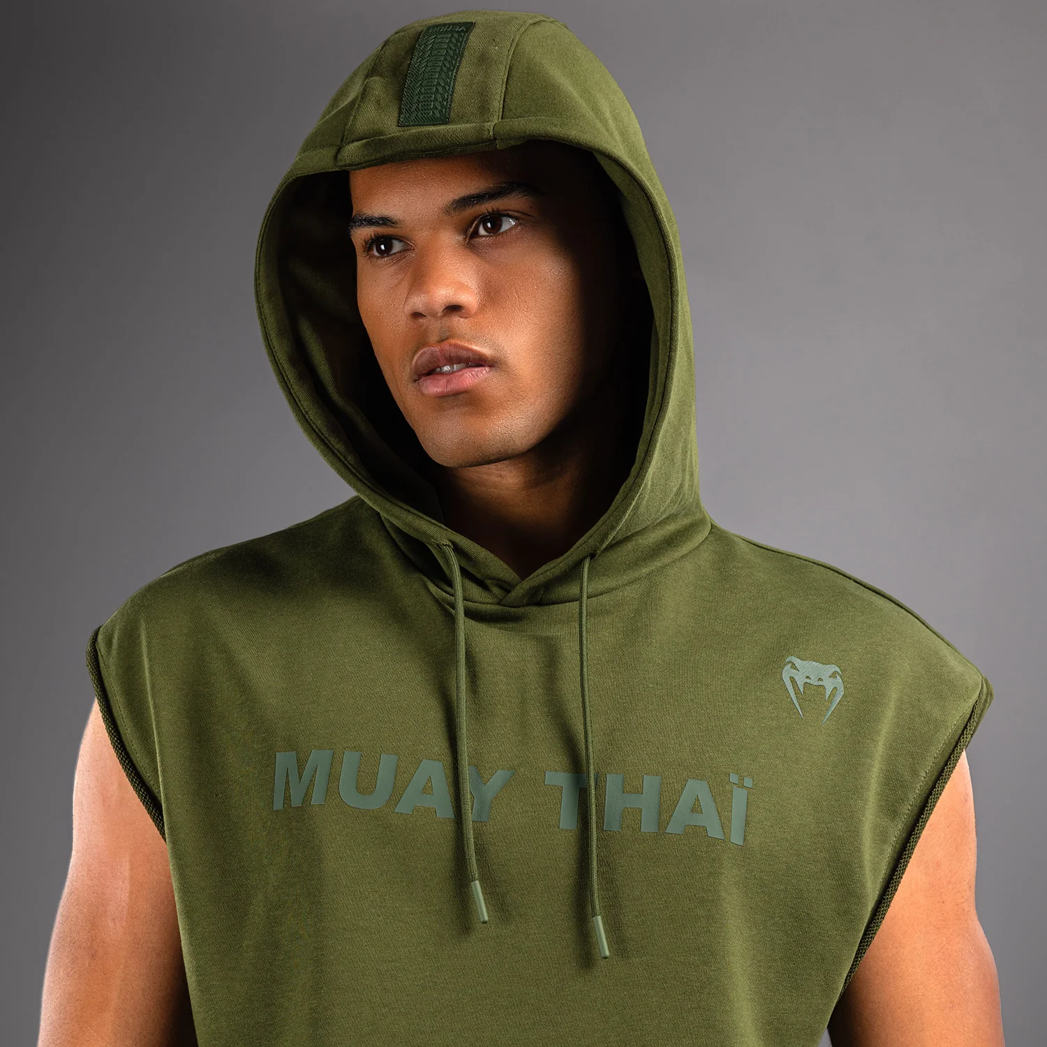 Venum Muay Thai VT Sleeveless Hoodie - Military Green - Image 4