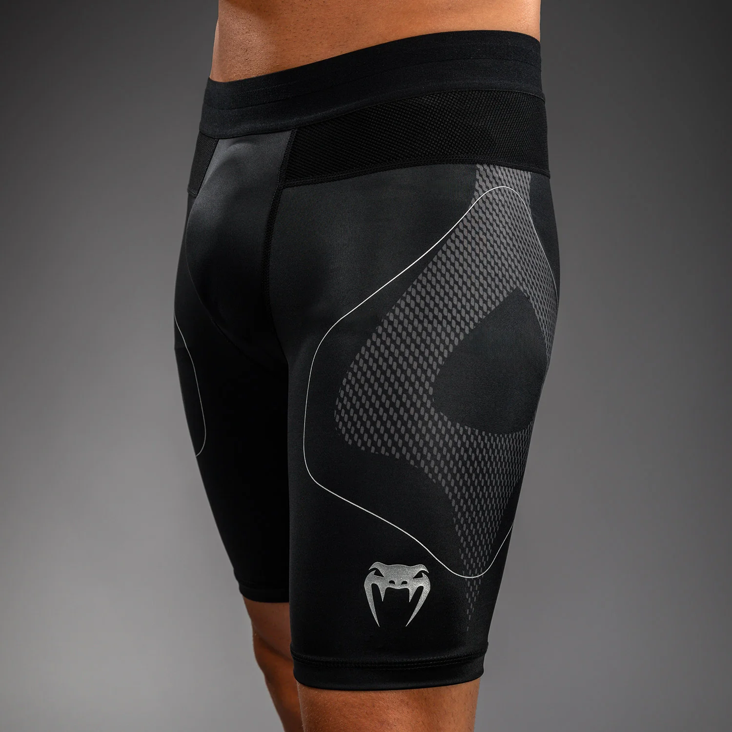 Venum Nexus Vale Tudo Shorts - Black/Silver - Image 6