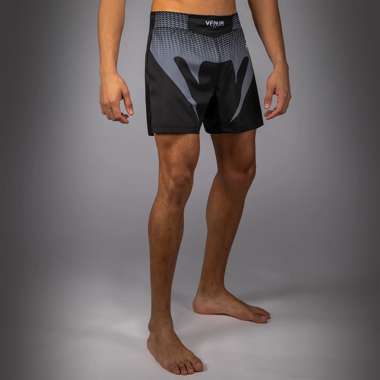 Venum No Gi Fightshorts - Black/ Silver Grey - Image 2