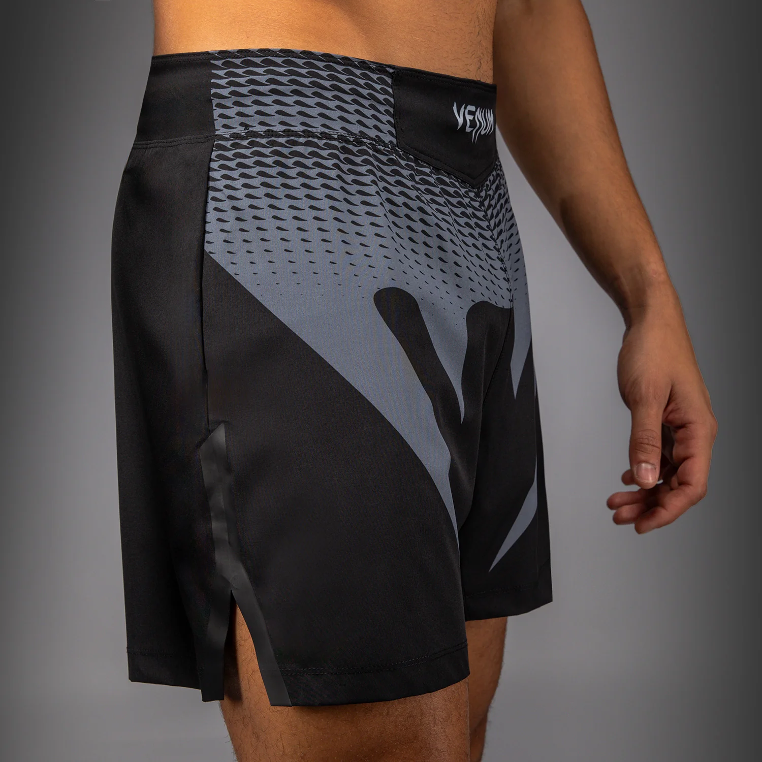 Venum No Gi Fightshorts - Black/ Silver Grey - Image 6