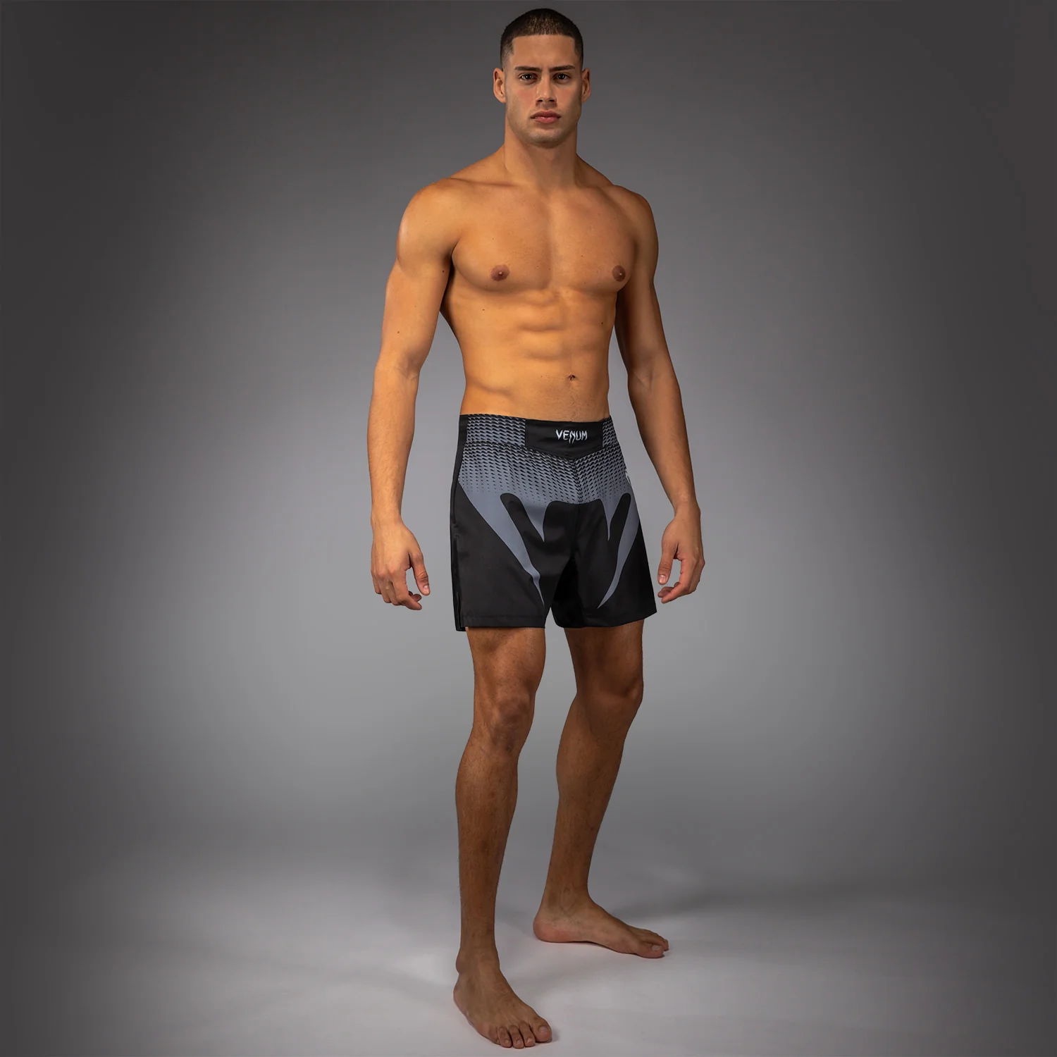 Venum No Gi Fightshorts - Black/ Silver Grey - Image 8
