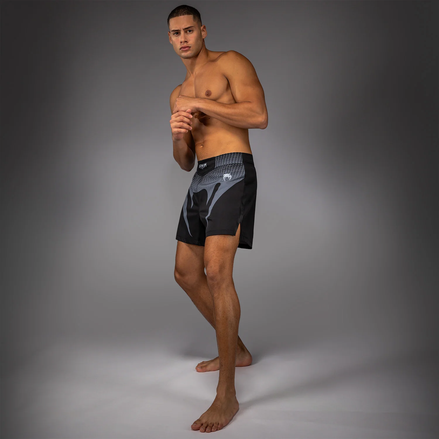 Venum No Gi Fightshorts - Black/ Silver Grey - Image 9