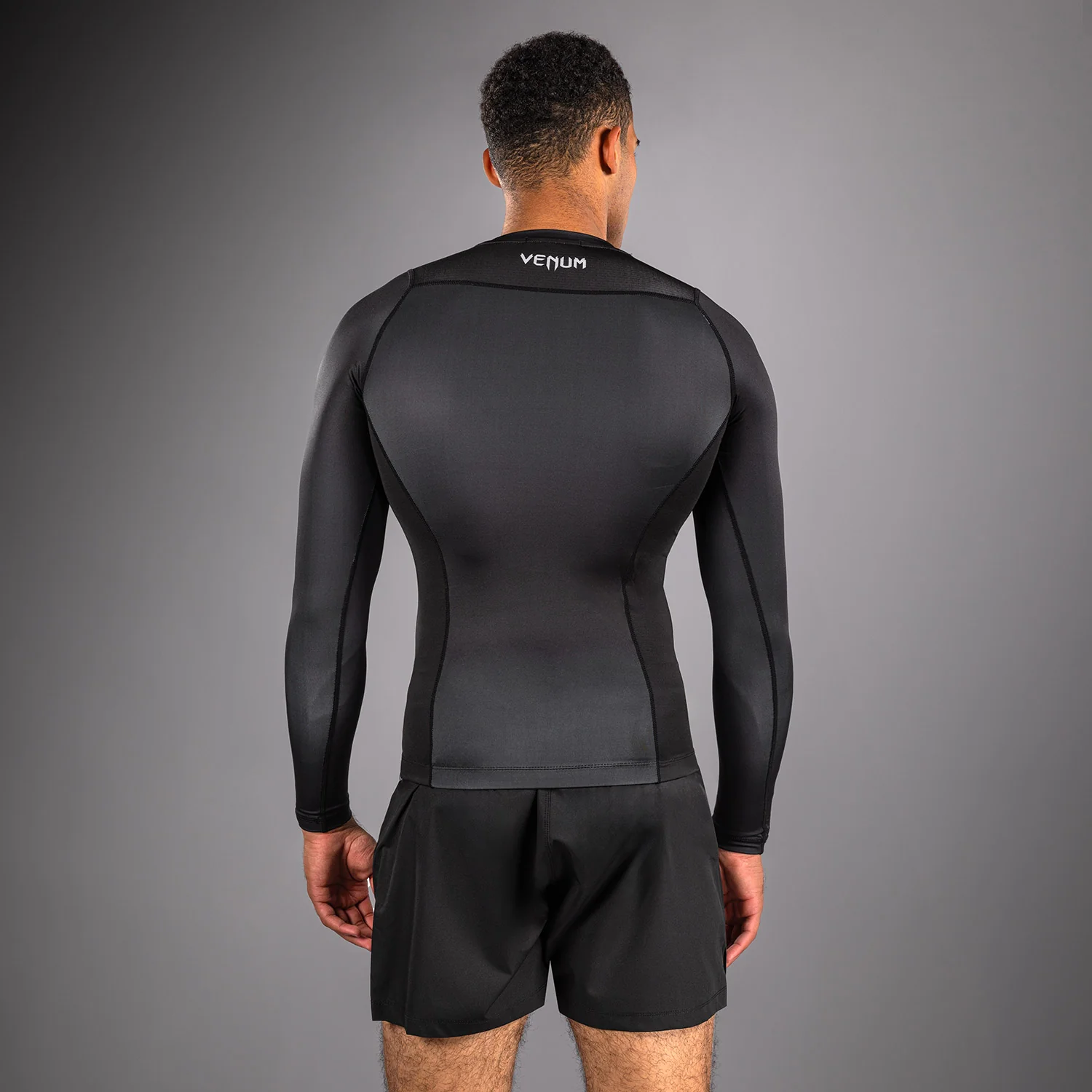 Venum No Gi Rashguards - Black/ Silver Grey - Image 3