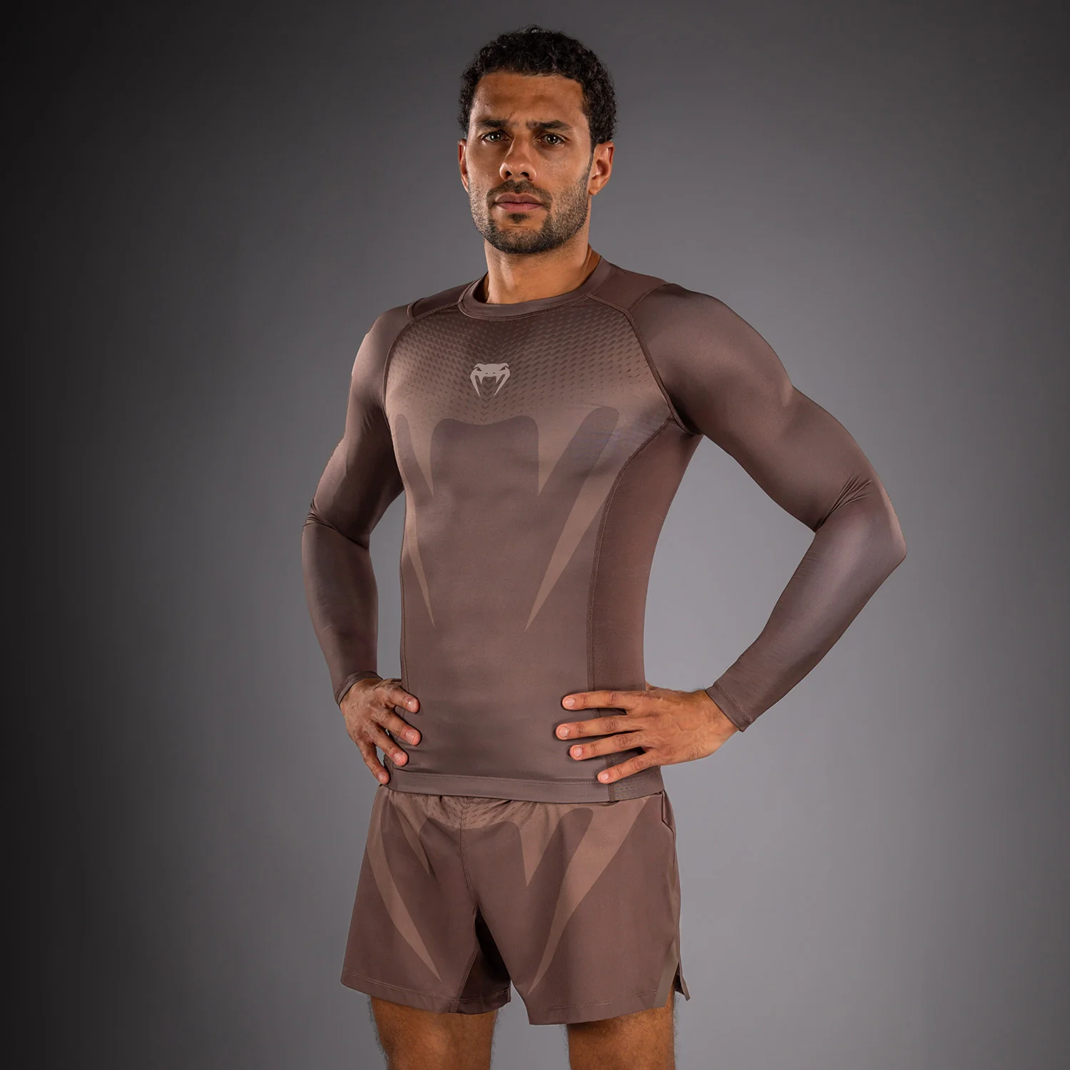 Venum No Gi Rashguards - Chocolate Brown - Image 2