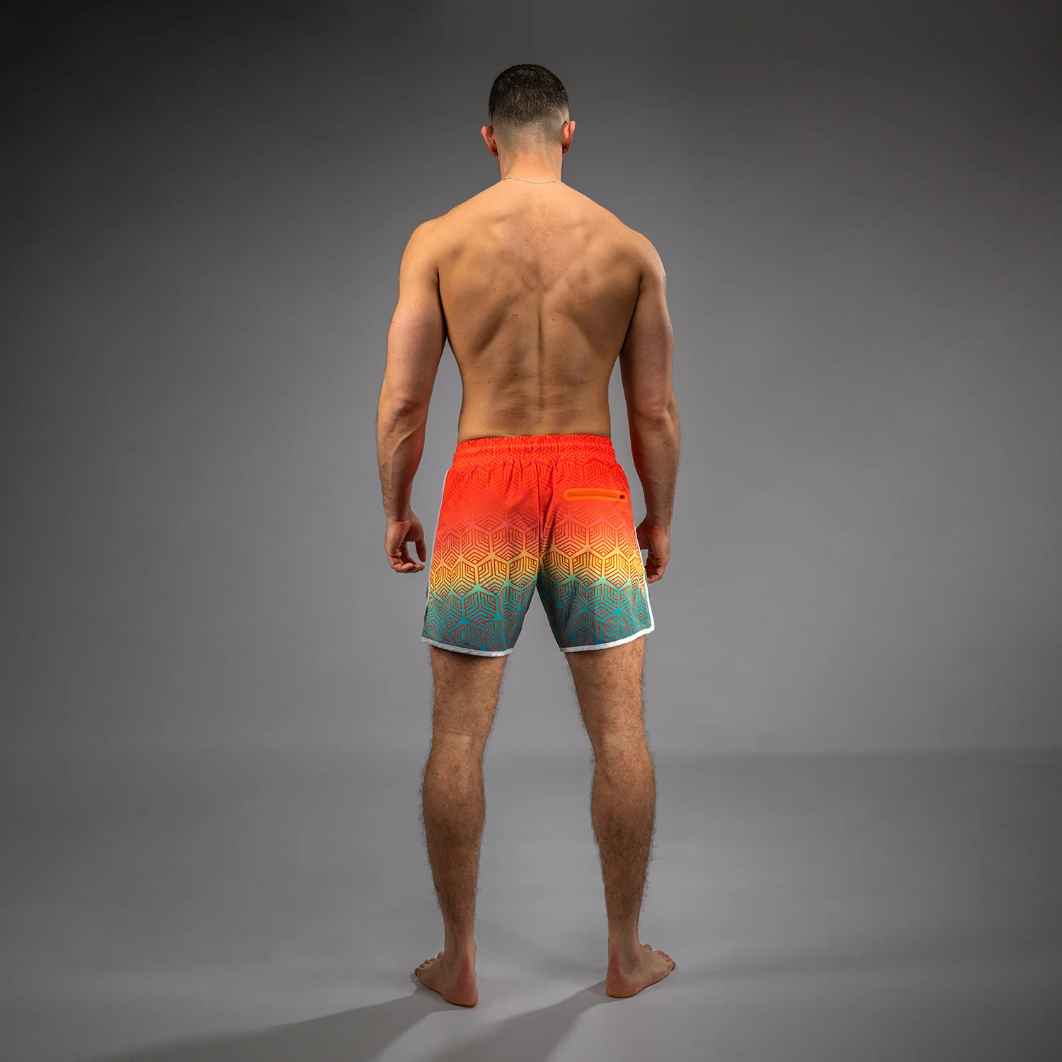 Venum Octane Board Shorts - Sunset Orange/Sky Blue - Image 3