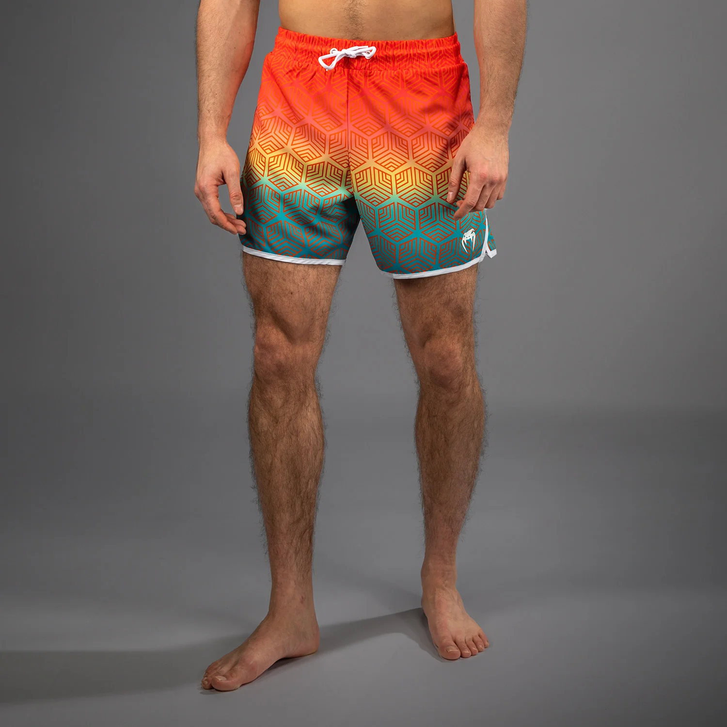 Venum Octane Board Shorts - Sunset Orange/Sky Blue - Image 4
