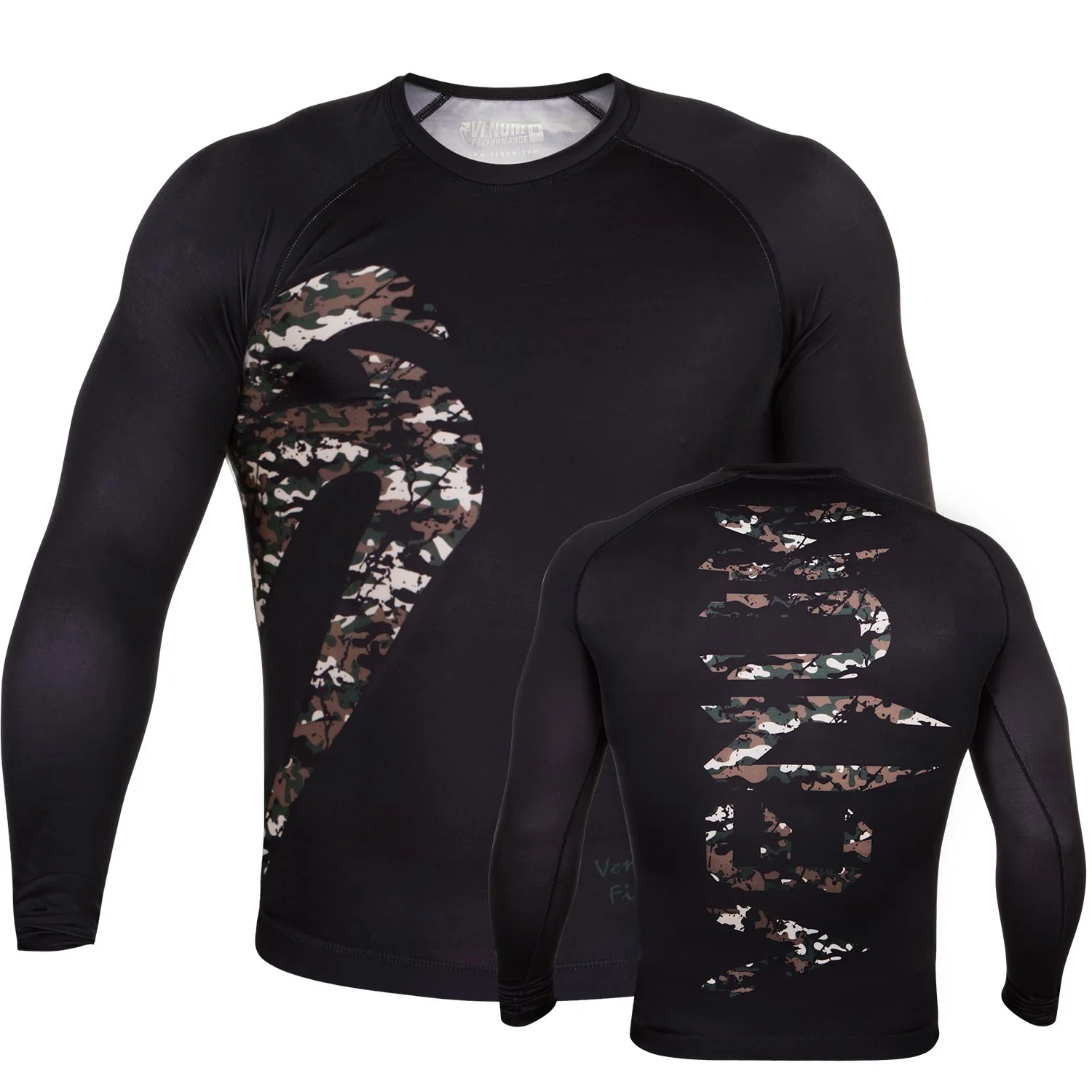 Venum Original Giant Rashguard - Long Sleeves - Black/Forest Camo