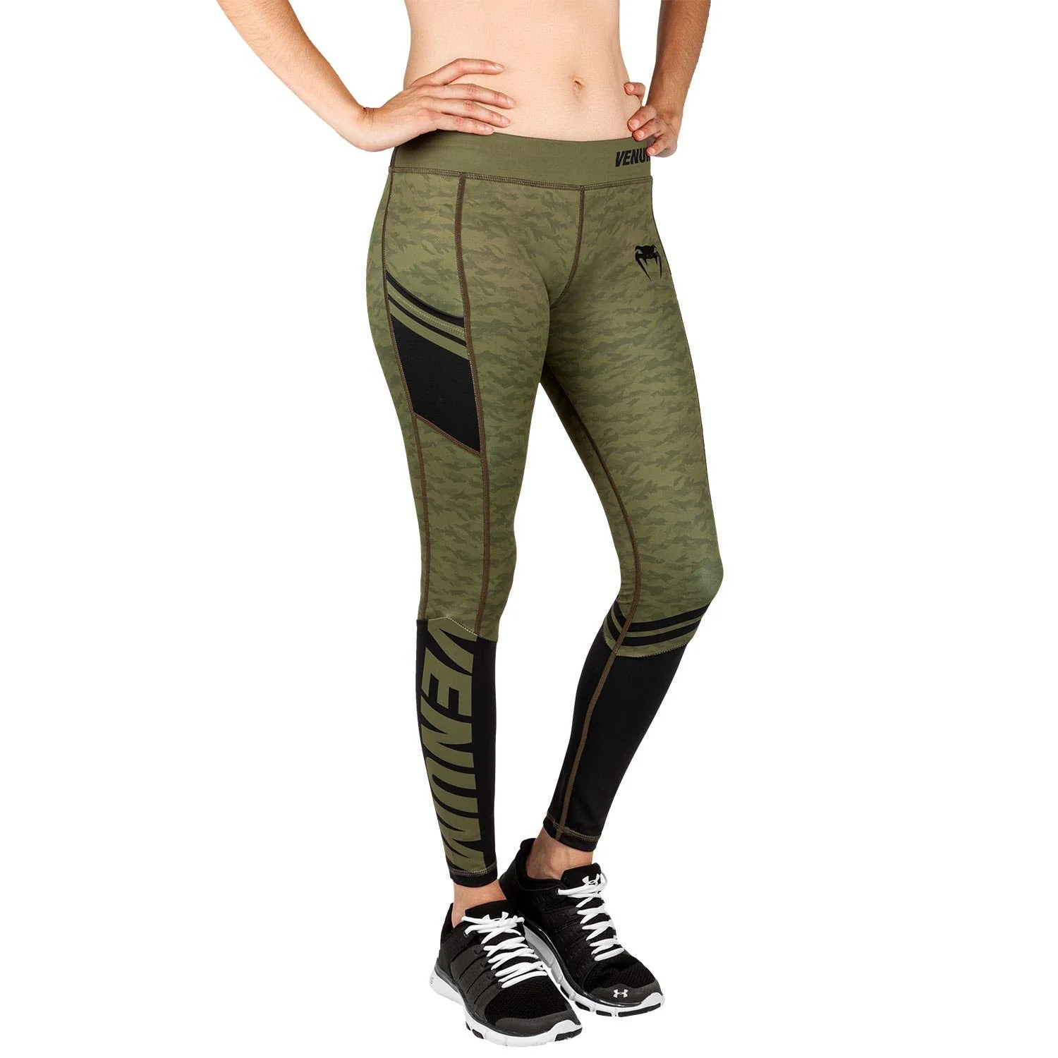 Venum Power 2.0 Leggings - For Women - Khaki/Black - Image 3
