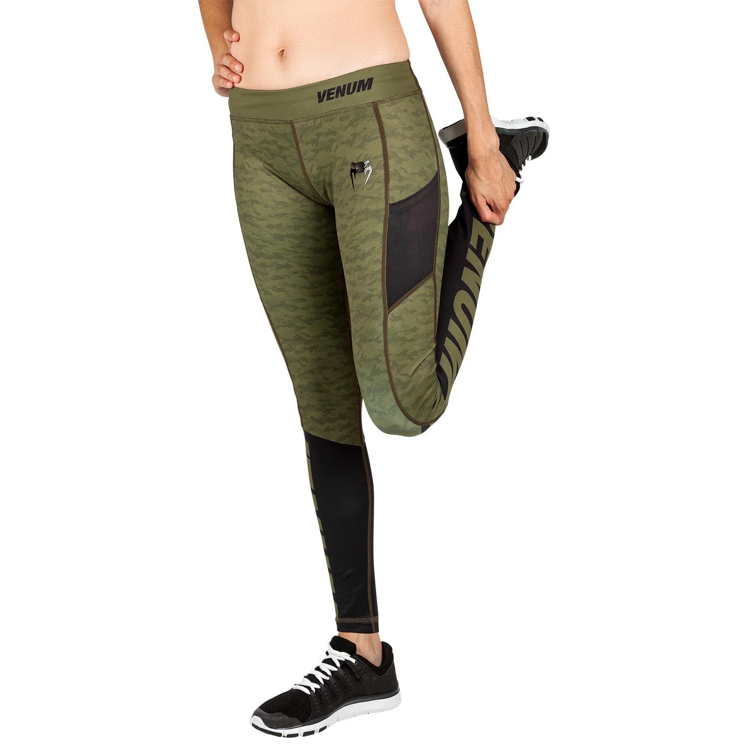 Venum Power 2.0 Leggings - For Women - Khaki/Black - Image 4