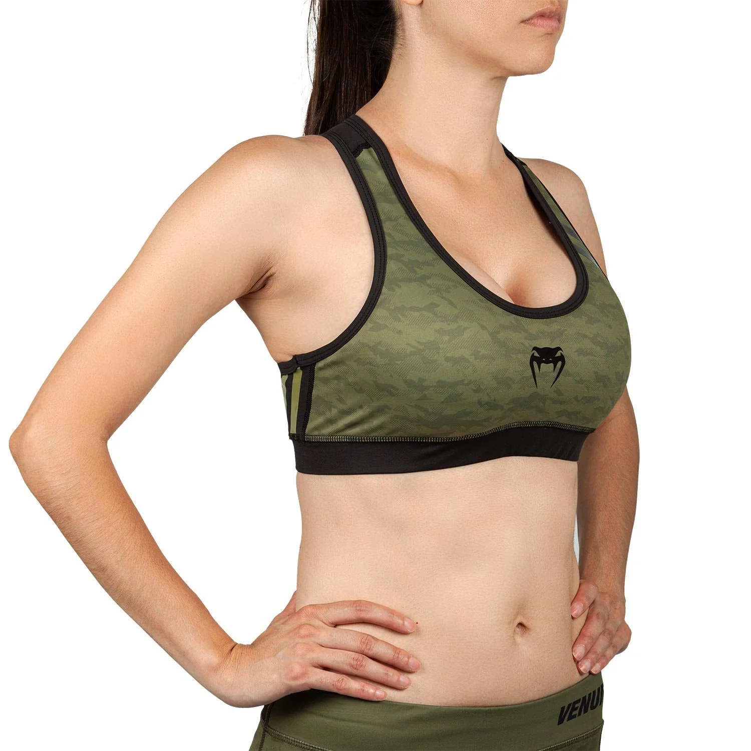 Venum Power 2.0 Sport Bra - For Women - Khaki/Black - Image 2
