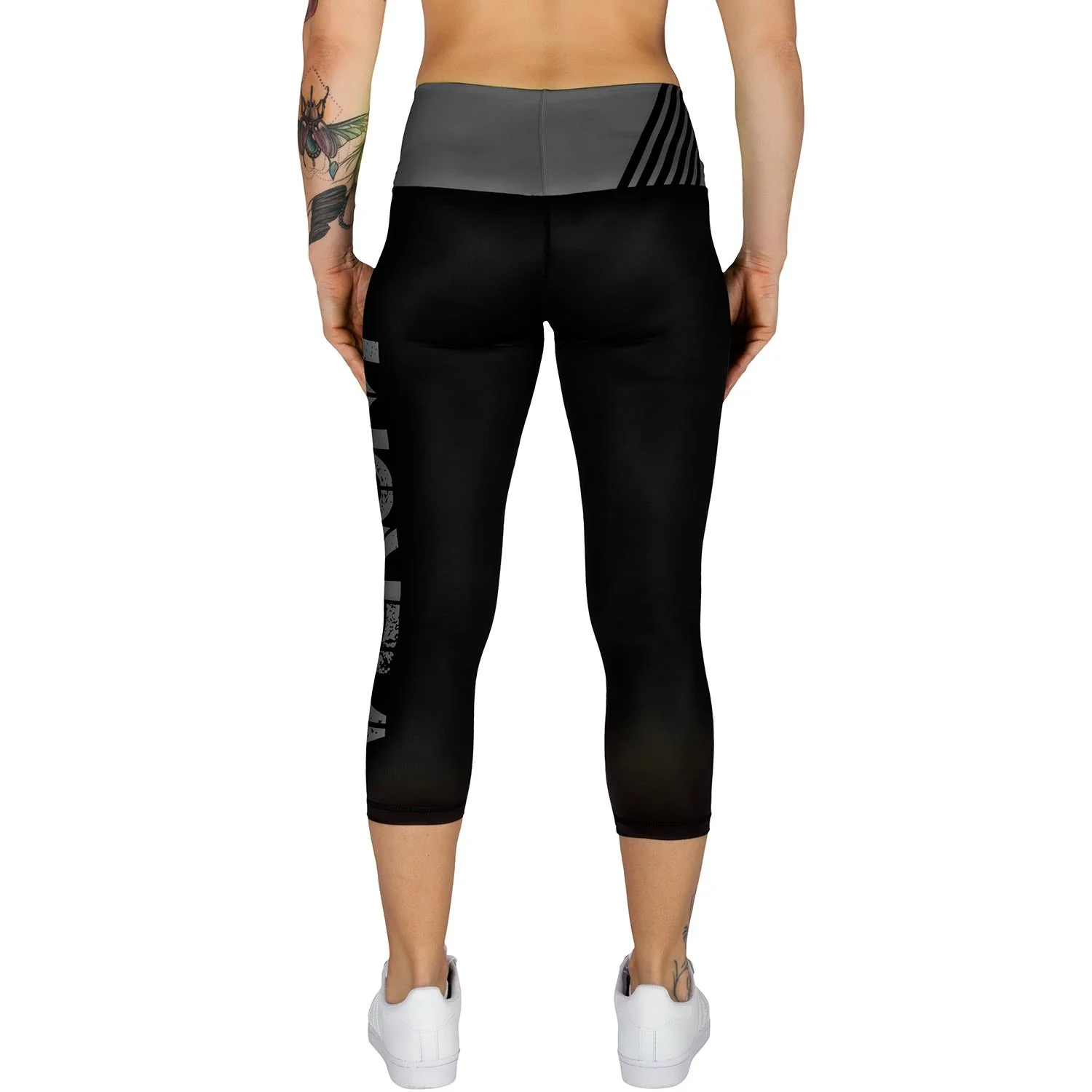 Venum Power Cropped Leggings - Black/Grey - Image 4