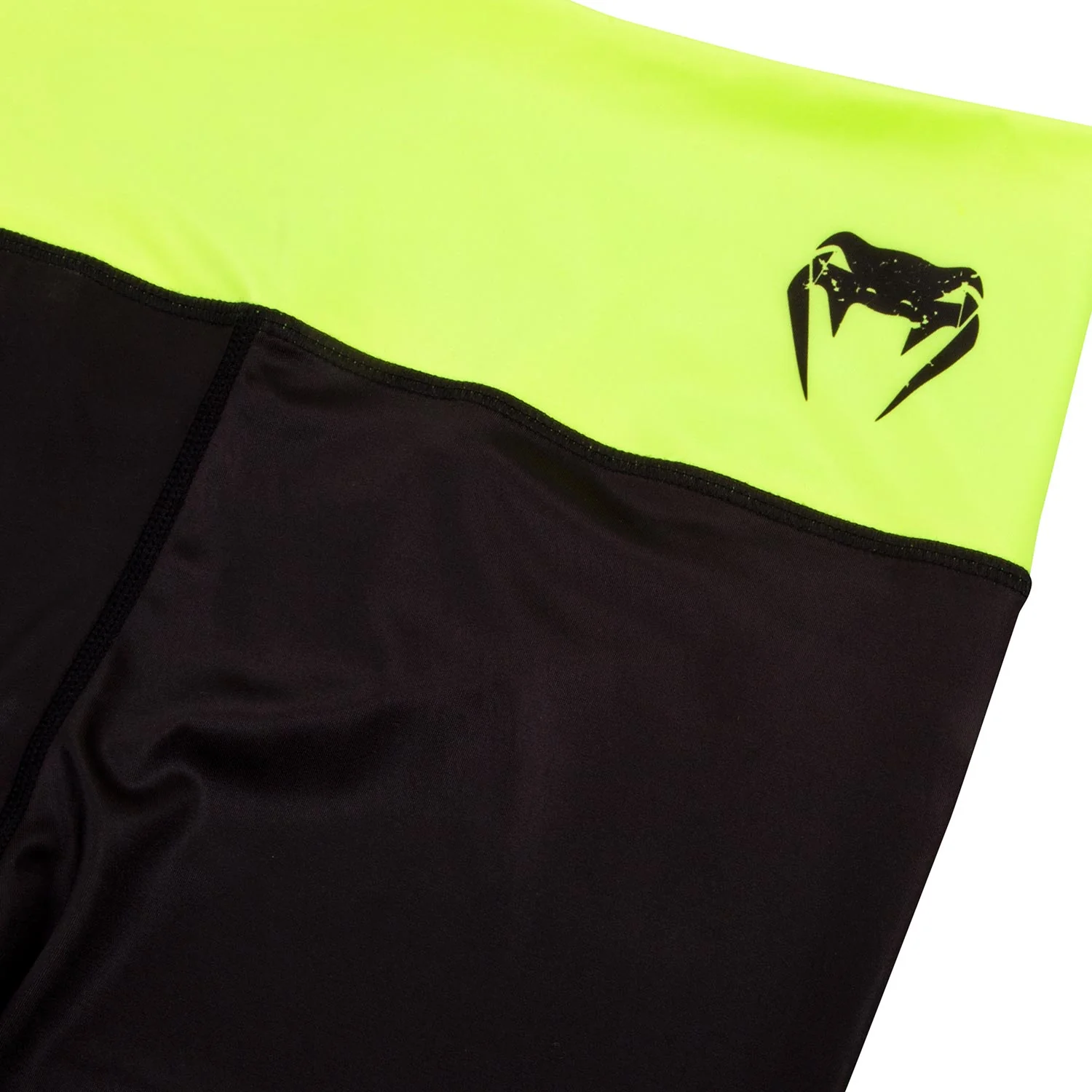 Venum Power Cropped Leggings - Black/Neo Yellow - Image 5