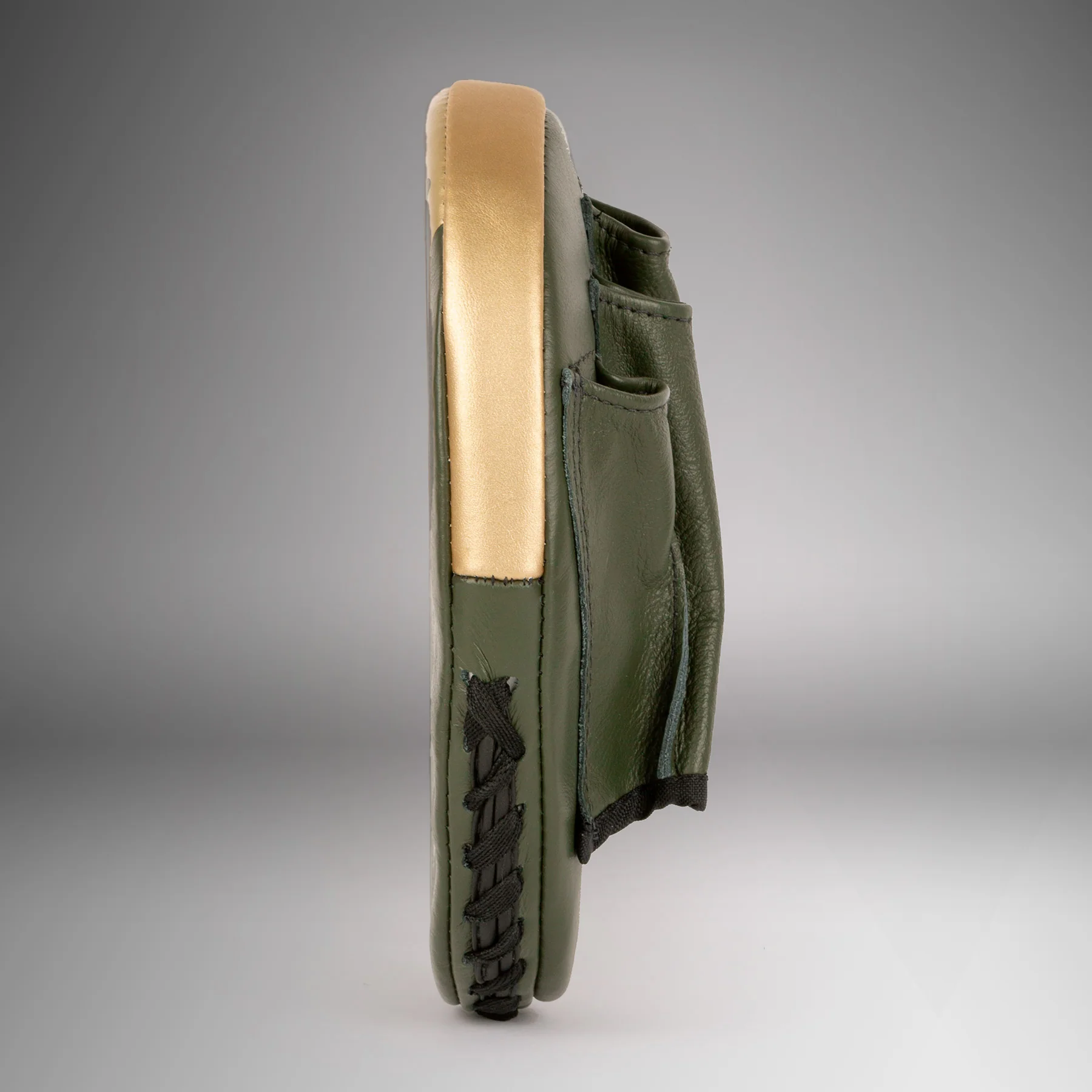 Venum Pro Boxing Flat Punch Mitts (Pair) - Khaki/Gold - Image 3
