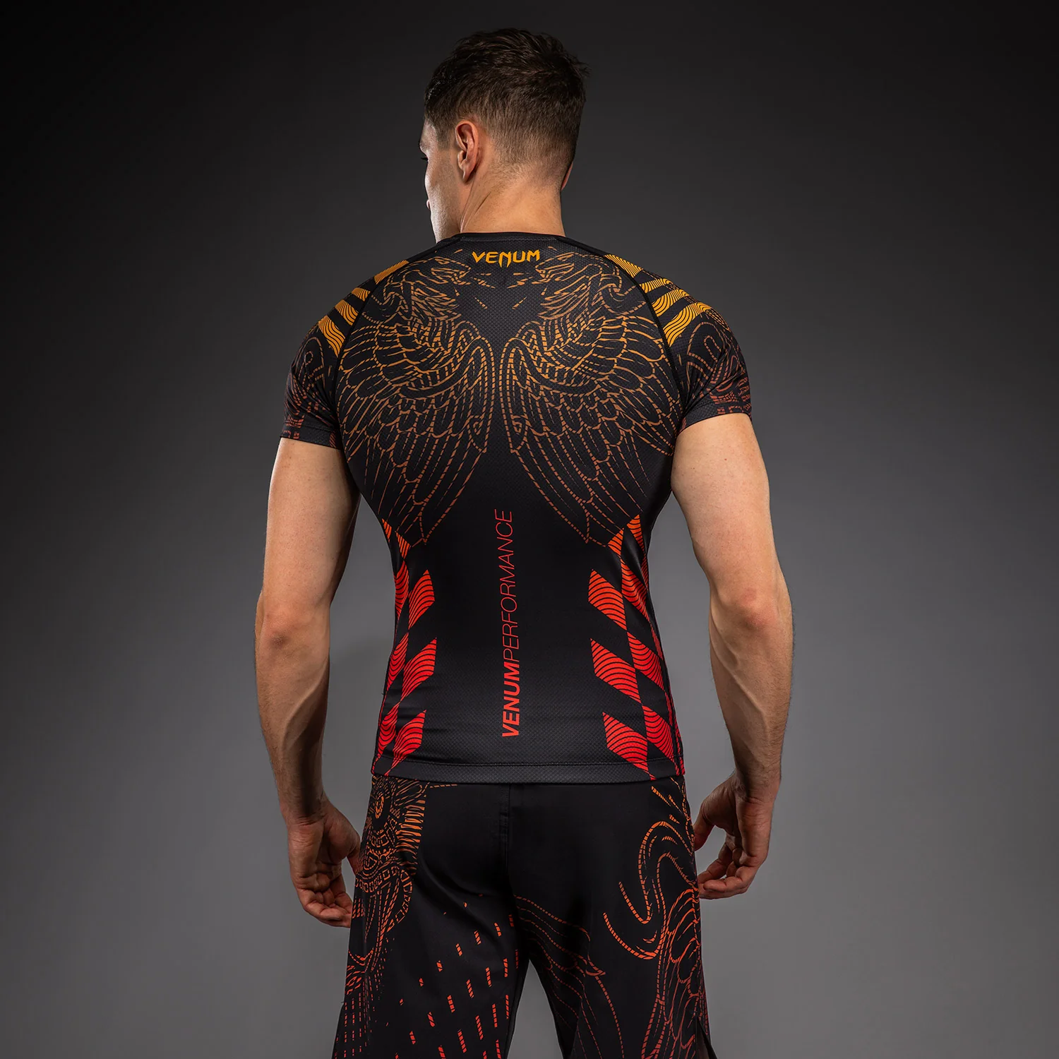 Venum Quetzal Fury Short Sleeve Rashguard - Black/Fury Red/ Tangerine - Image 3
