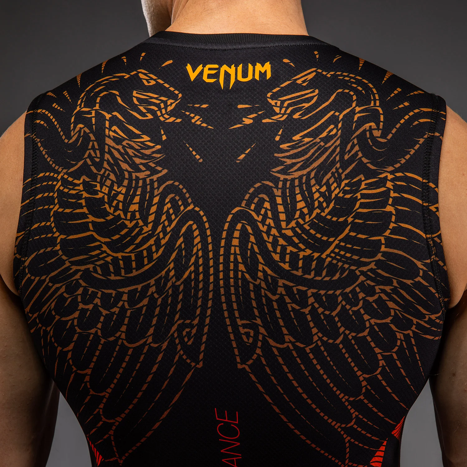 Venum Quetzal Fury Sleeveless Rashguard - Black/Fury Red/ Tangerine - Image 6