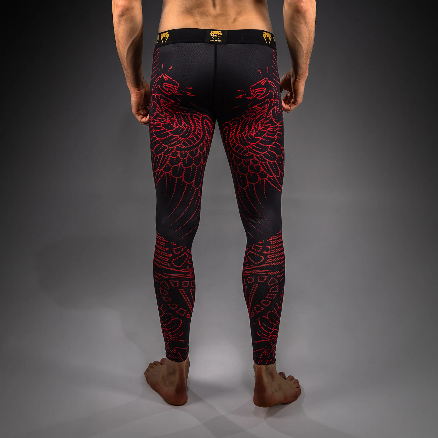 Venum Quetzal Fury Spats - Black/Fury Red/ Tangerine - Image 2