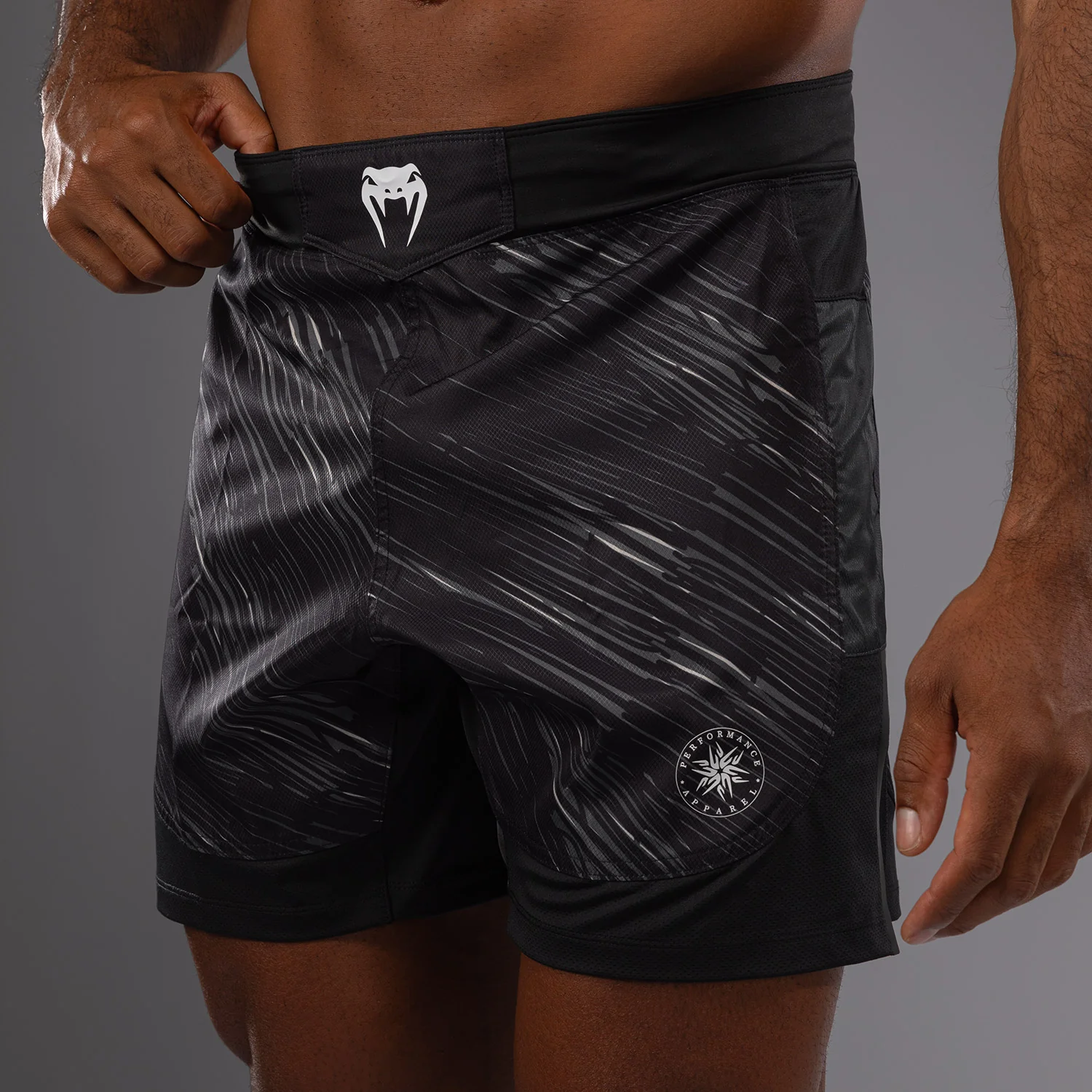 Venum Rapid Light Fight Shorts - Black/Storm Grey - Image 6