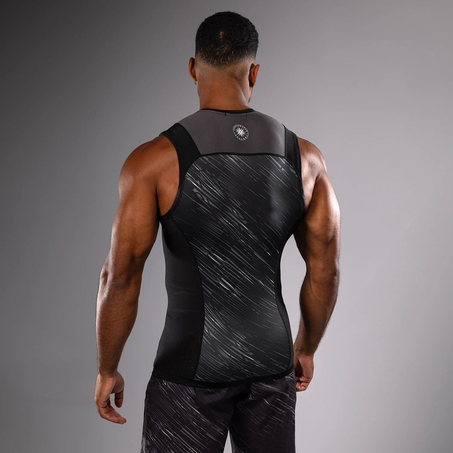 Venum Rapid Sleeveless Rashguard - Black/Storm Grey - Image 3