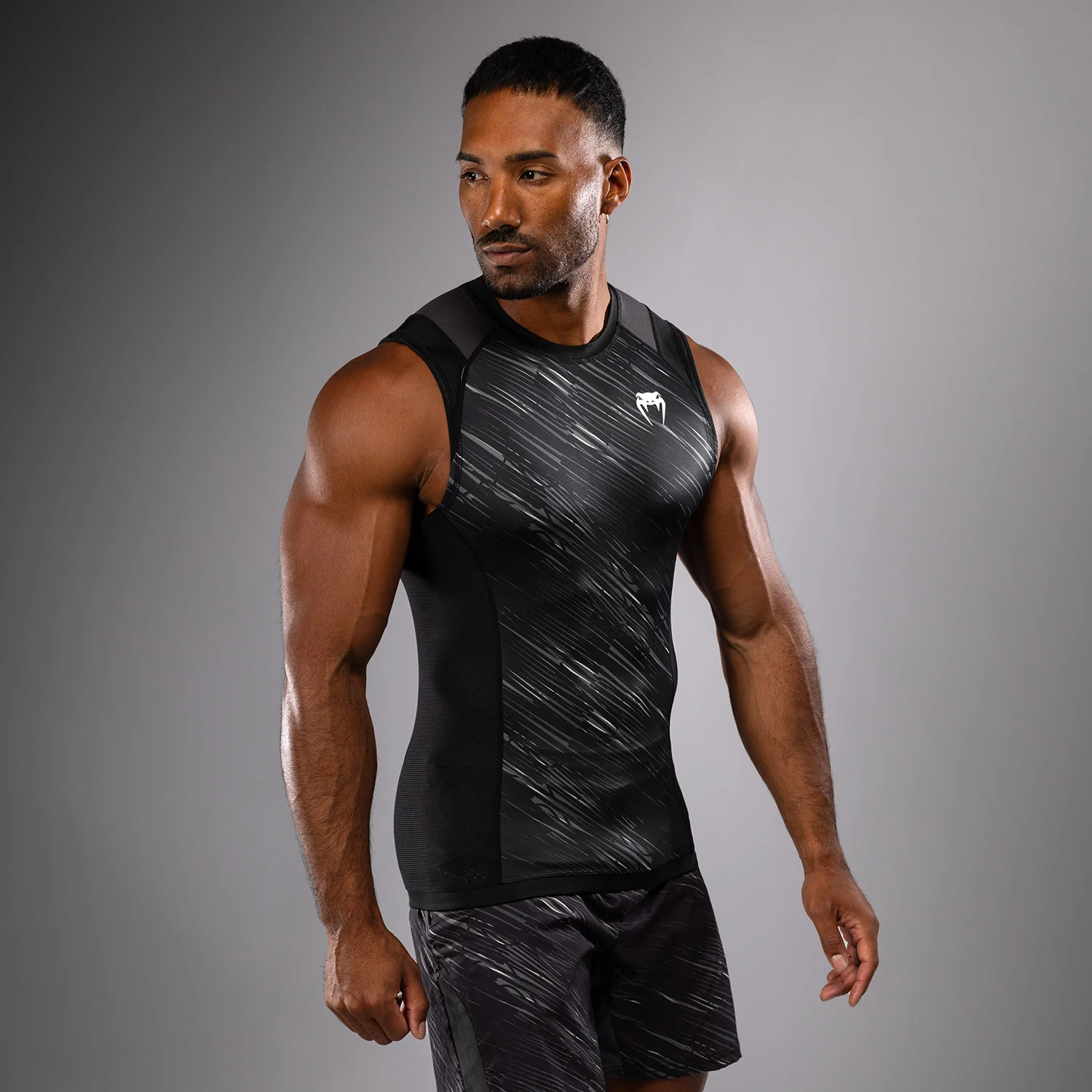 Venum Rapid Sleeveless Rashguard - Black/Storm Grey - Image 6