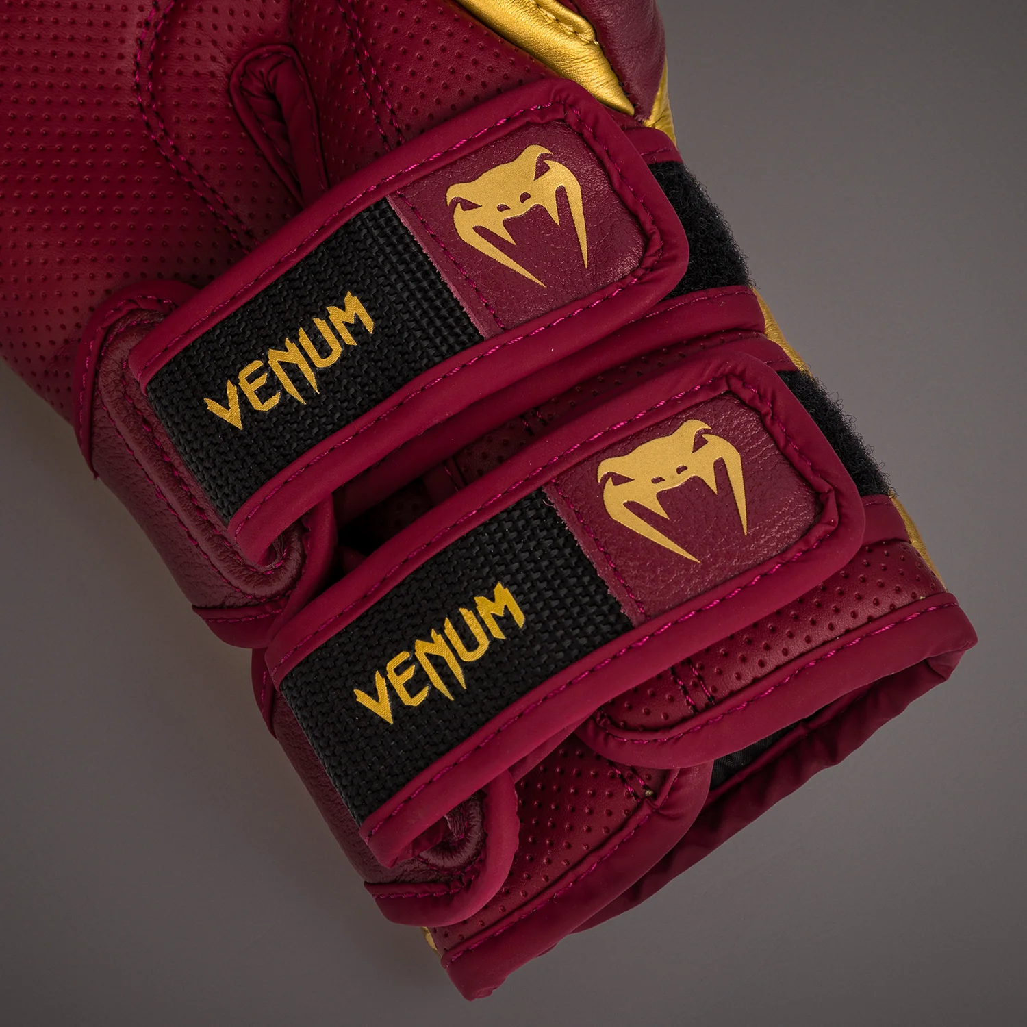 Venum Reverso Boxing Gloves - Cherry Red/Gold - Image 7