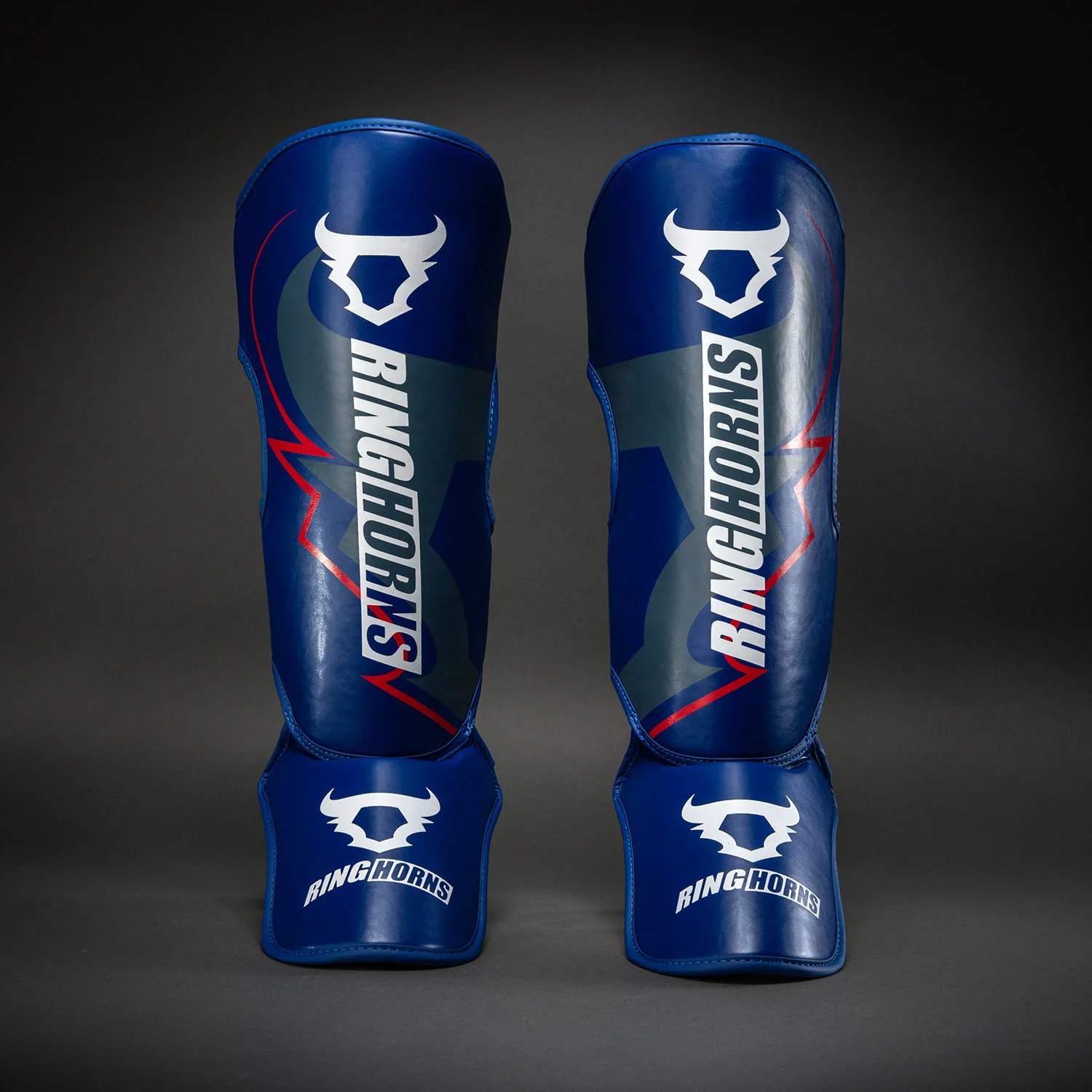 Ringhorns Charger by Venum Shin Guards - Navy Blue/Red - Image 2