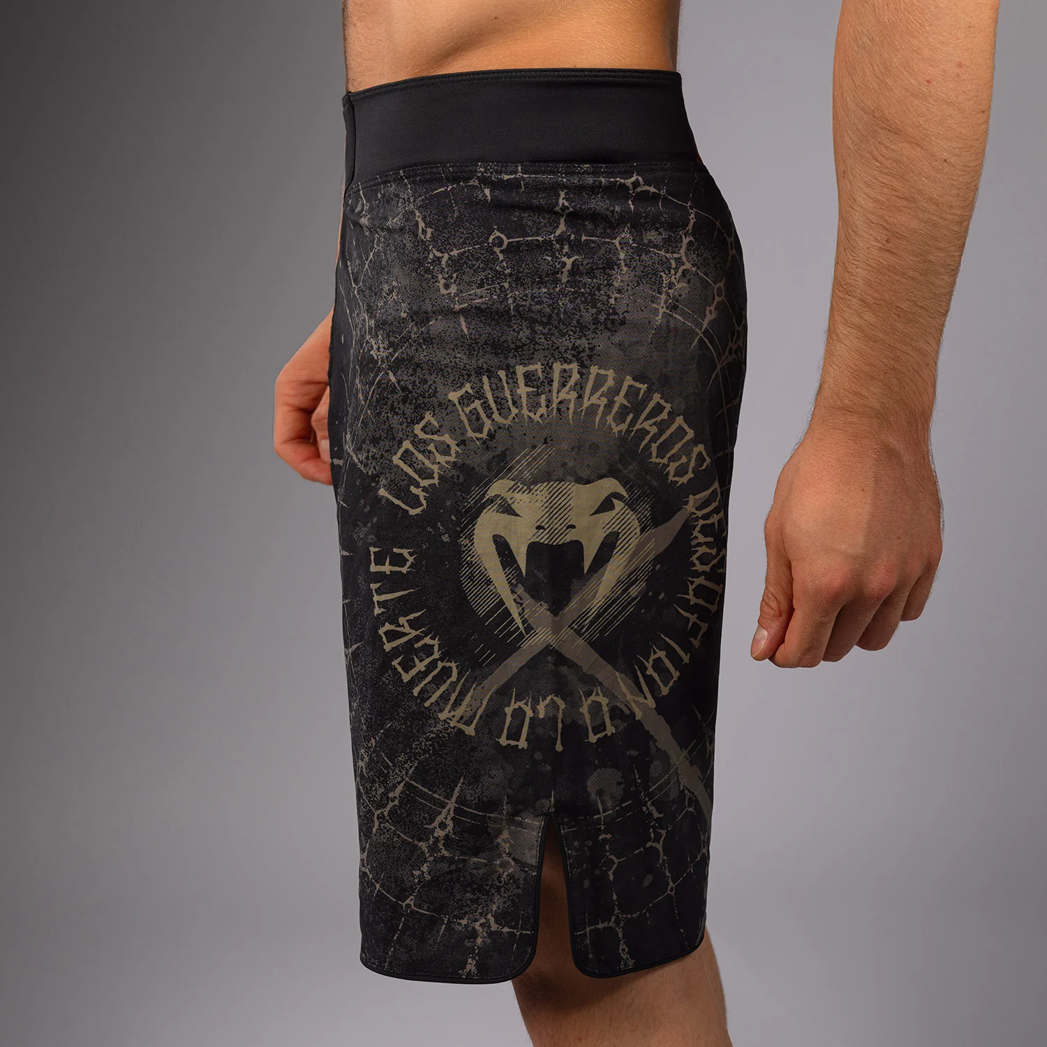 Venum Santa Muerte 5.0 Men’s Fight Shorts - Deep Black/Gold - Image 5